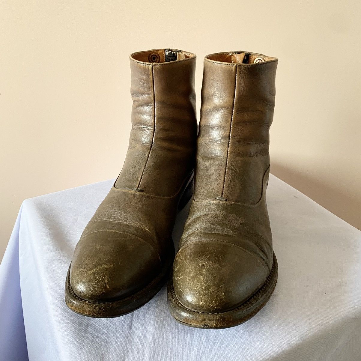 Japanese Brand RARE Alberto Fasciani Leather Distressed Boots Guidi Style Size US 8.5 / IT 38.5 - 2 Thumbnail