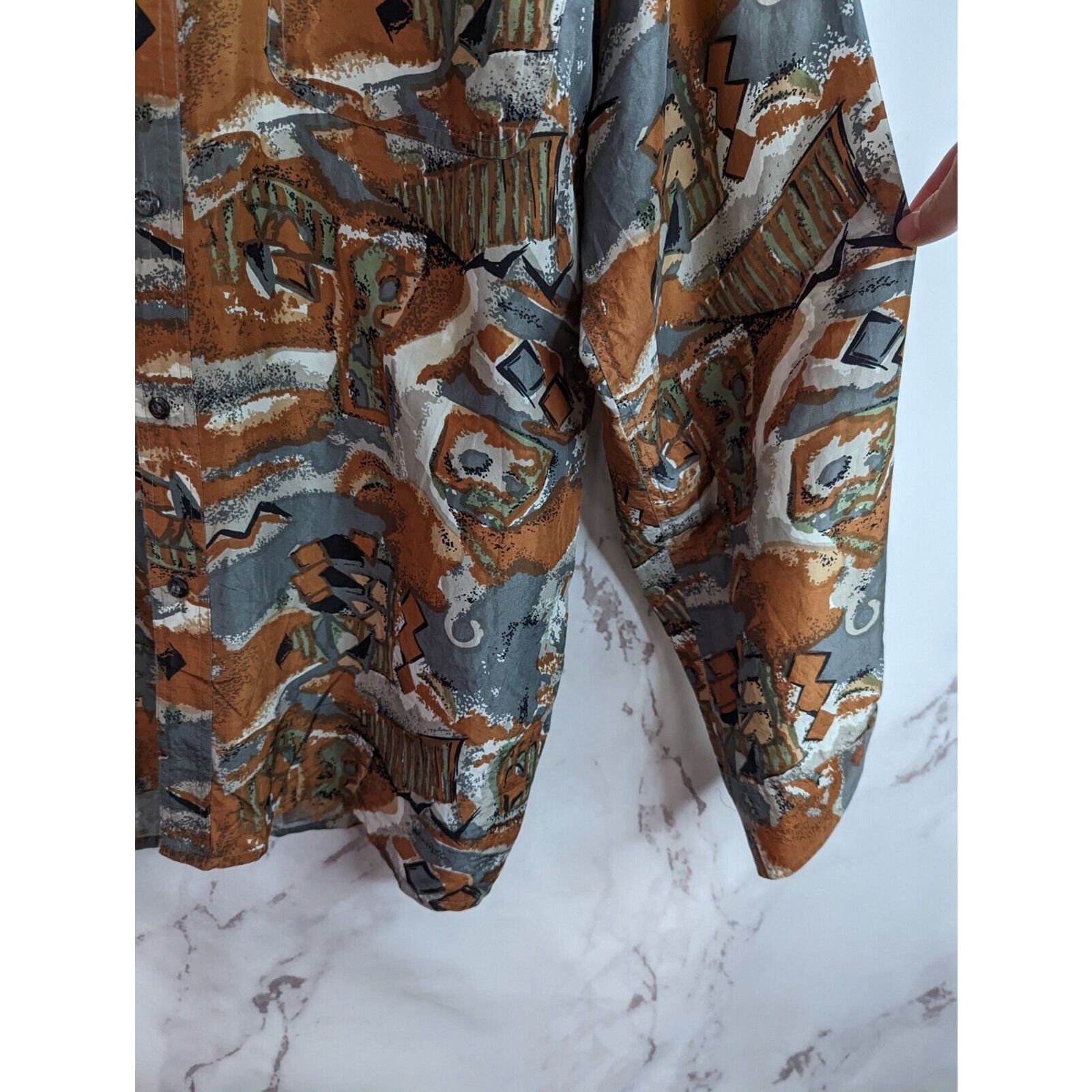 Vintage Vintage Silk Shirt Mens XL Brown Button Up 90s Rockabilly Size US XL / EU 56 / 4 - 4 Thumbnail