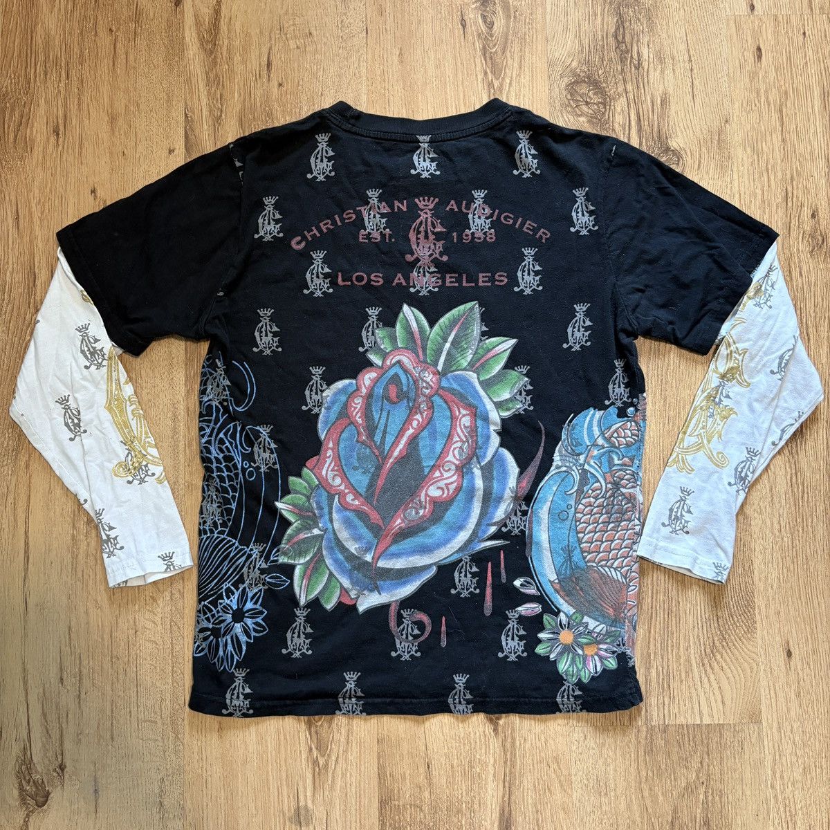 Christian Audigier Y2K Christian Audigier Shirt Layered Longsleeve Skulls Size US M / EU 48-50 / 2 - 6 Thumbnail