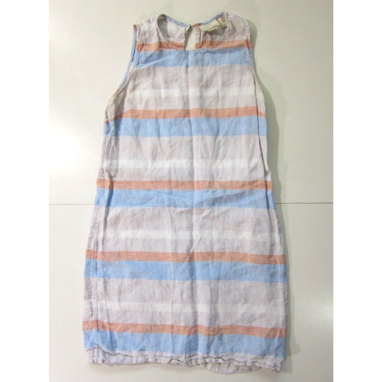 Cynthia Rowley Cynthia Rowley 100% Linen Blue Stripe Sleeveless Tunic Sheath Dress Women 6 Size M / US 6-8 / IT 42-44 - 2 Thumbnail