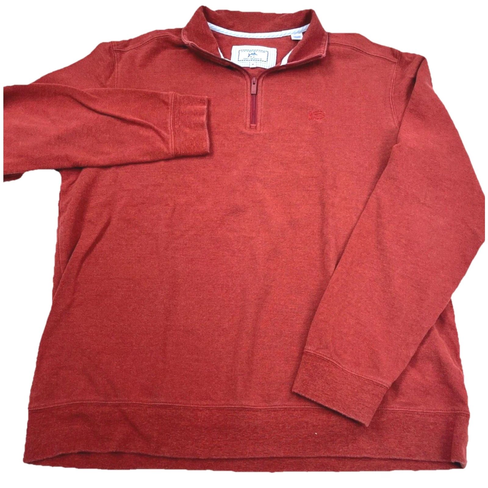 Southern Tide Southern Tide Sweater Men M Red Pullover 1/4 Zip Knit Logo Embroidered Button Zipper Mock Neck All Seasons Solid Classic Preppy Sports Mens Size US M / EU 48-50 / 2 - 2 Thumbnail