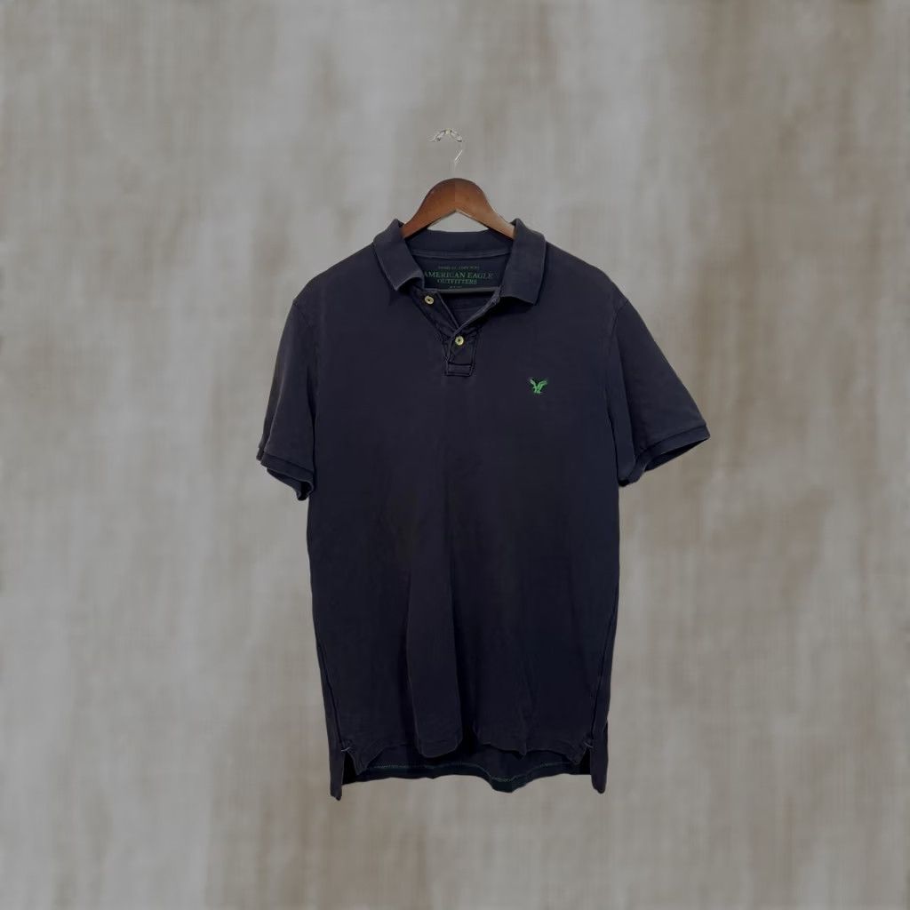 American Eagle Outfitters American Eagle Outfitters Polo Shirt Mens XL Black Cotton Short Sleeve Button-Down Vintage Fit Chest Logo Embroidered Eagle Polo Shirt Size US XL / EU 56 / 4 - 1 Thumbnail