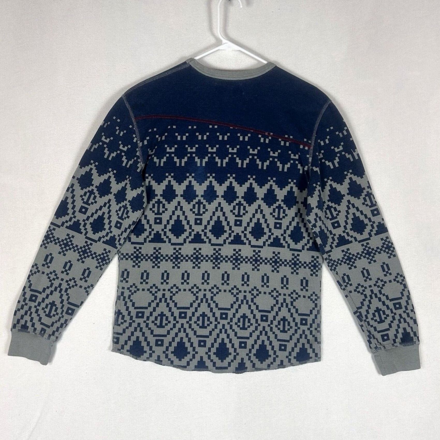 Volcom VOLCOM Geometric Fair Isle Sweatshirt Womens M Blue Gray Casual Knit L/S Size M / US 6-8 / IT 42-44 - 5 Thumbnail