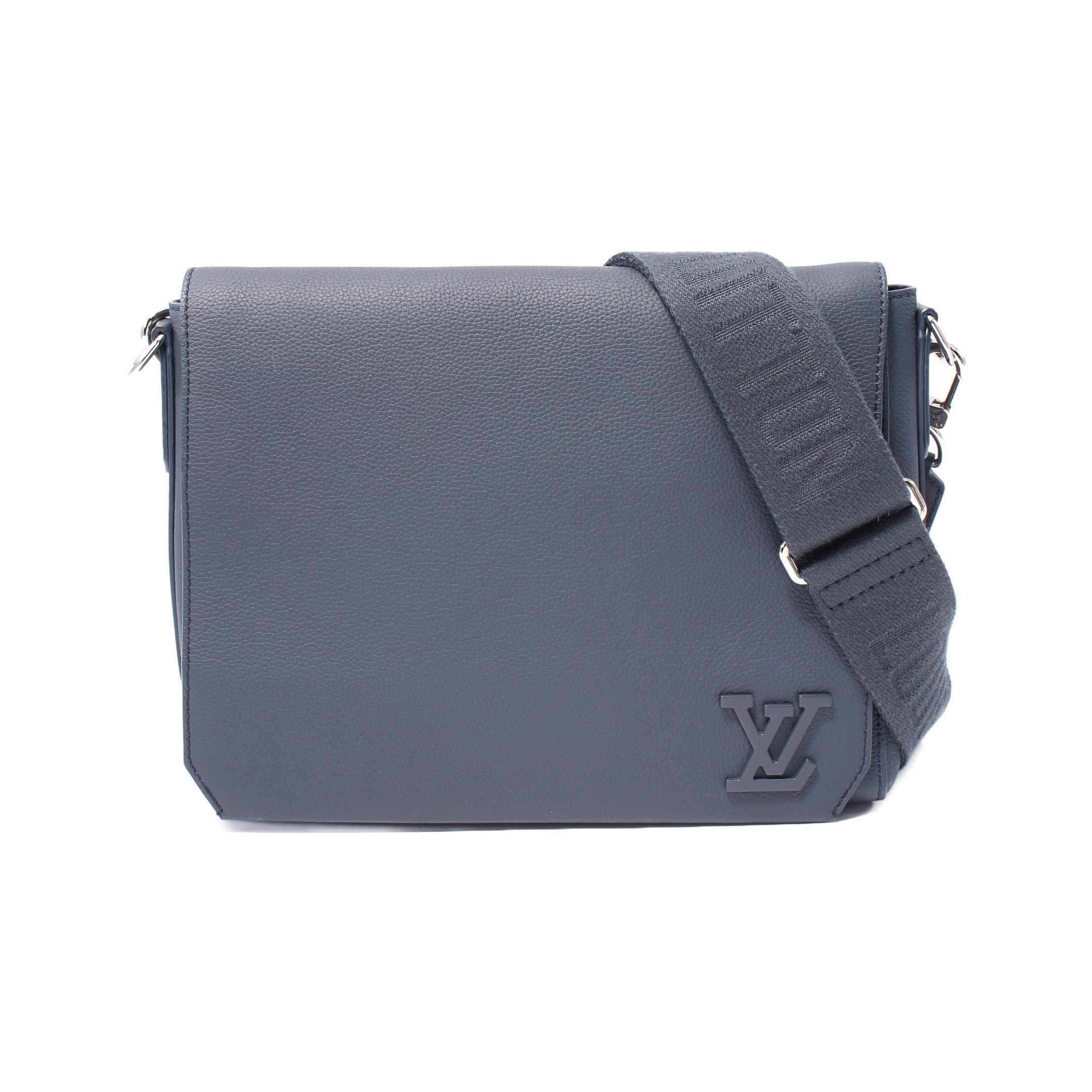 Louis Vuitton Take Off Messenger Lv Aerogram Shoulder Bag Leather Navy in Blue, Men's