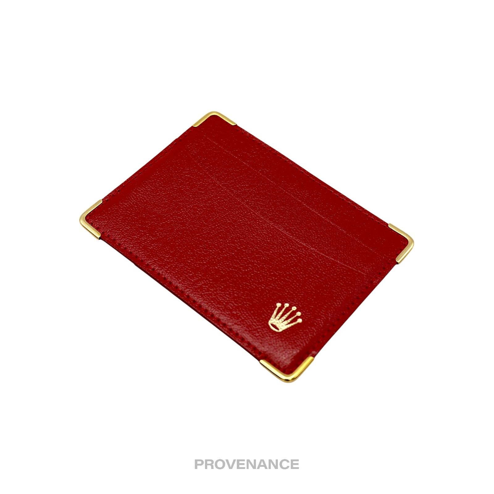 Rolex 🔴 Rolex Card Holder Wallet - Red Leather II Size ONE SIZE - 3 Thumbnail