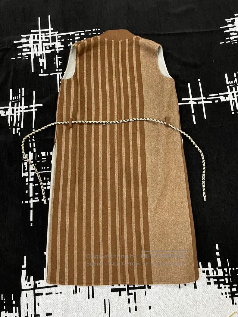 Hermes Hermes Oatmeal Long Cashmere Vest Jacket Size XXS / US 00 / IT 34 - 2 Thumbnail
