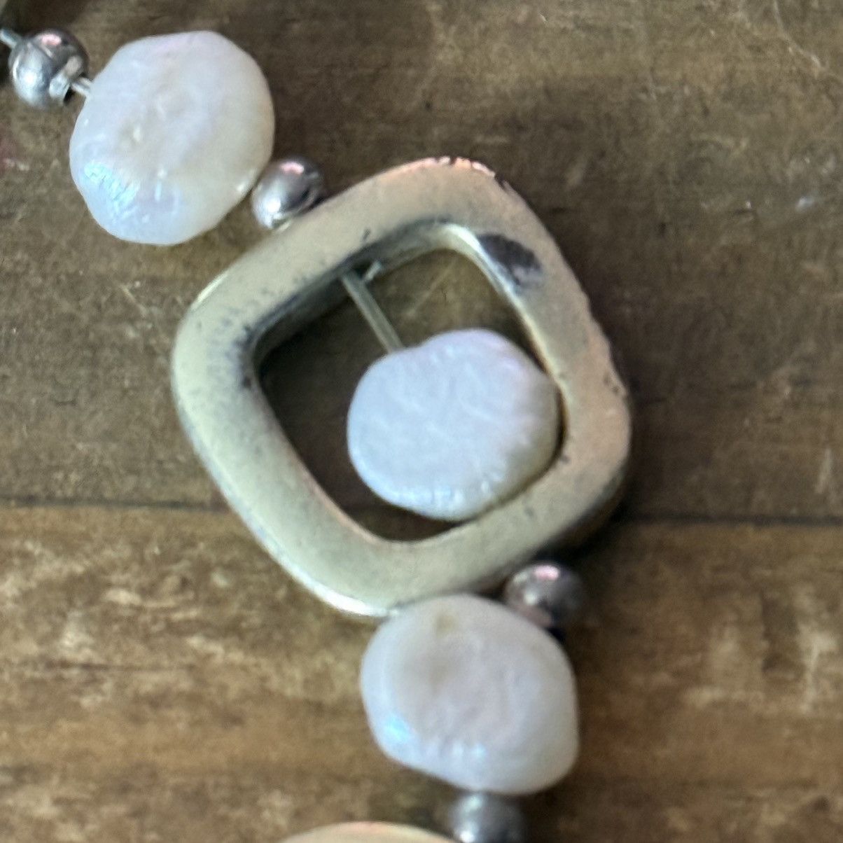Other Brushed gold tone geometric pearl stretch bracelet Size ONE SIZE - 4 Thumbnail