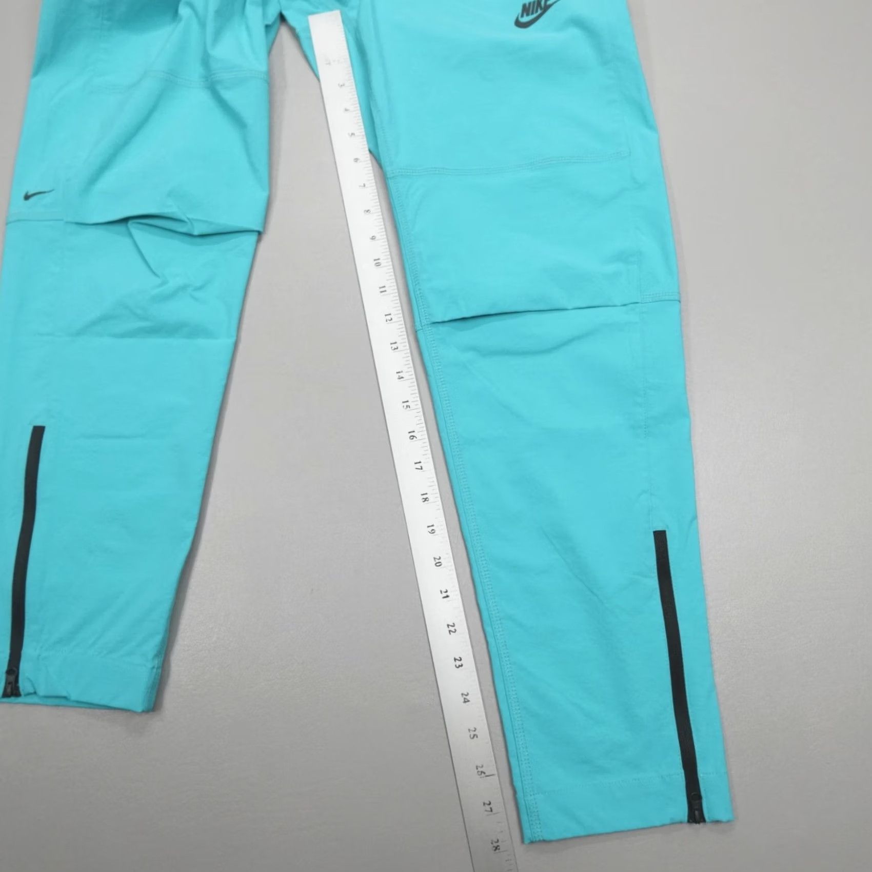 Nike Nike Tech Woven Pants Mens XS Dusty Cactus HM8241-345 Pants Regular Tapered Inseam 28 in Blue Nylon Spandex Cross Training Gym Running Activewear Size US 27 - 7 Thumbnail
