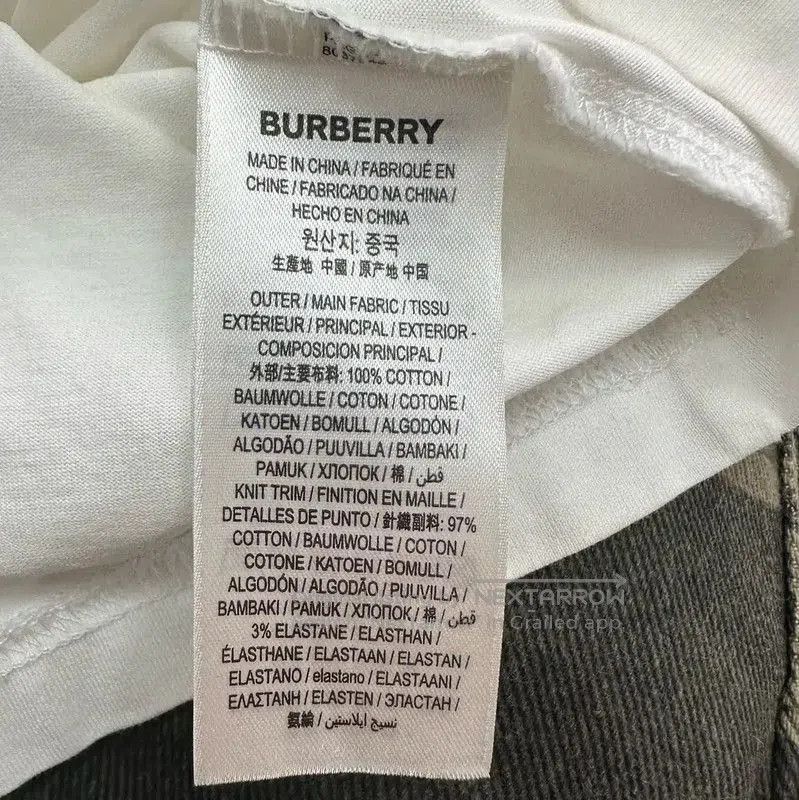 Burberry Burberry Women’s L Beige Cotton T-Shirt. Size L / US 10 / IT 46 - 5 Thumbnail