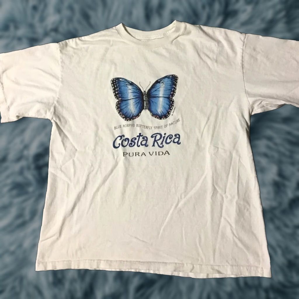 Vintage VINTAGE 90s Costa Rica Butterfly Shirt S White Men T-Shirt Short Sleeve Island Surf Waves Ocean Nature USA Pura Vida Size US S / EU 44-46 / 1 - 1 Thumbnail