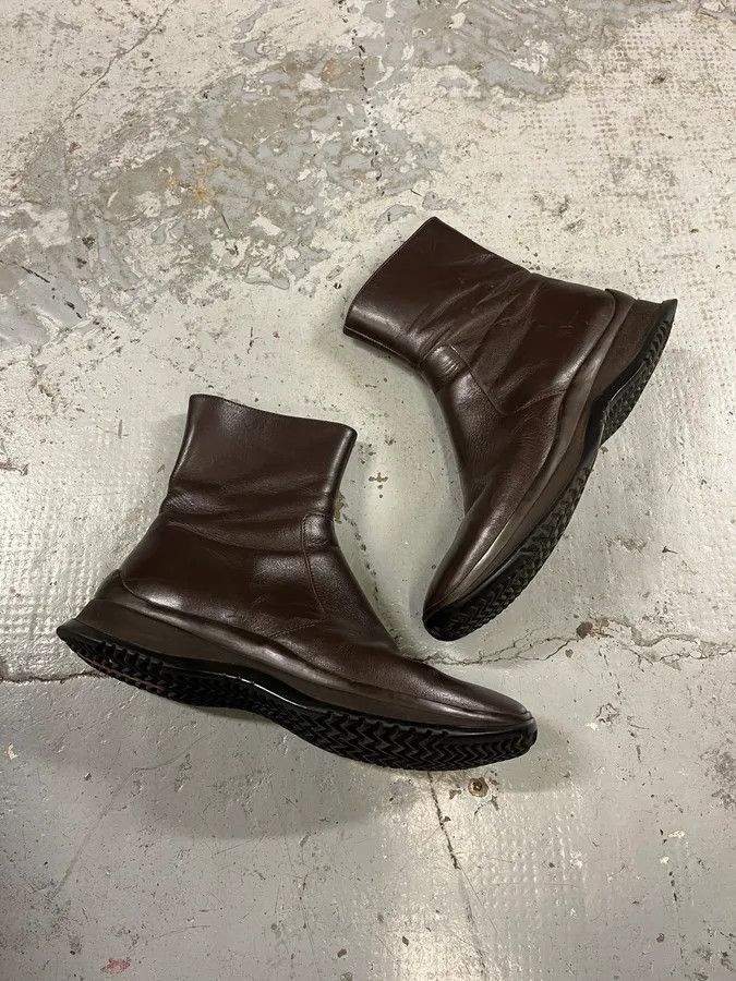 Prada 2000s Prada Dark Brown Leather Ankle Boots Size US 5.5 / EU 38 - 3 Thumbnail