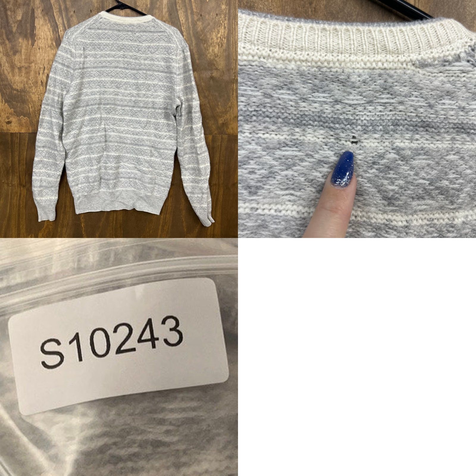 Vintage Cashmere Blend Mens Sweater Gray V-Neck Wool Long Sleeve L Knit Pullover Casual Workwear Winter Fall Mens Size US L / EU 52-54 / 3 - 8 Thumbnail