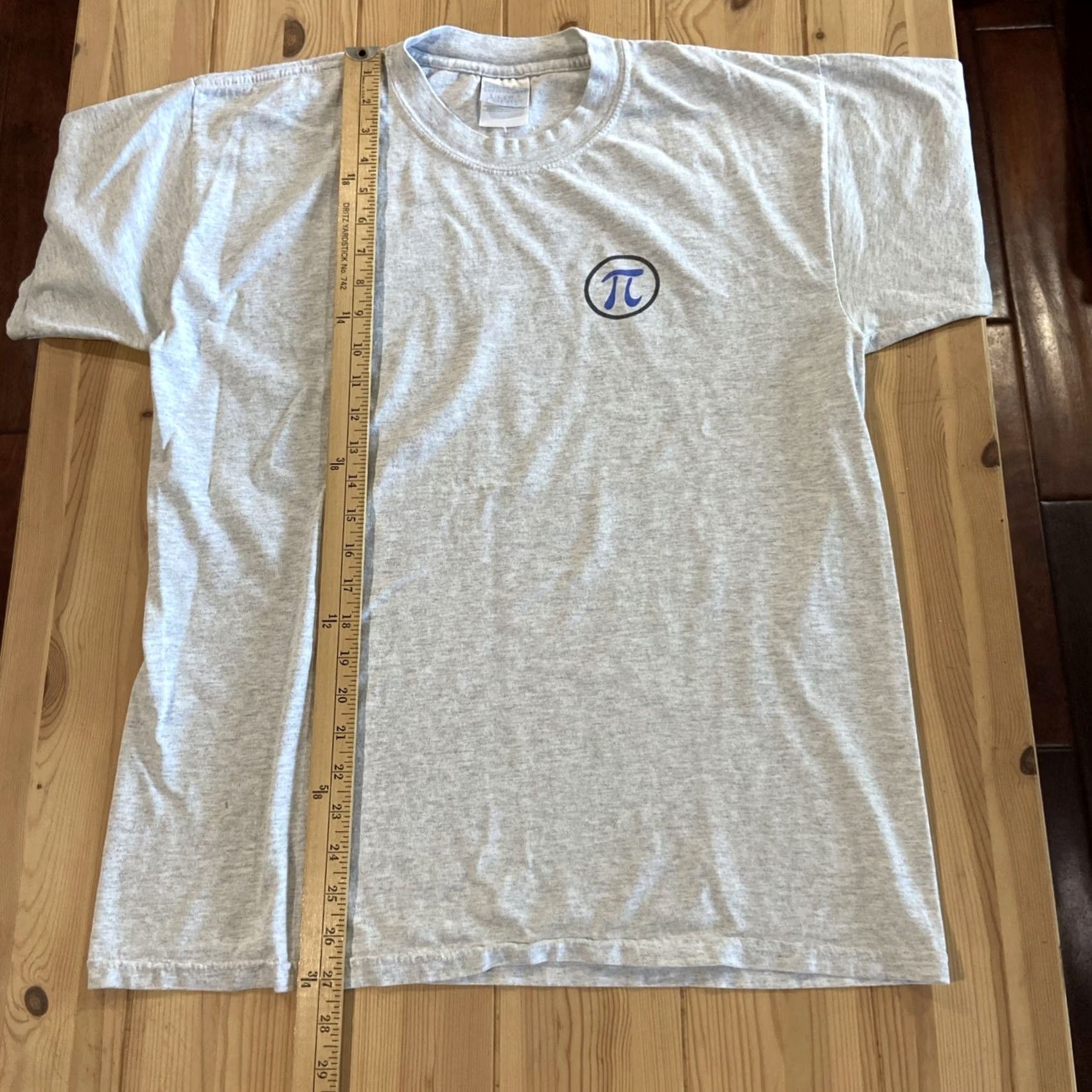 Vintage VINTAGE Bella + Canvas 3001 Shirt Adult Large Gray Pi Day T-Shirt Crew Neck Short Sleeve Mens Size US L / EU 52-54 / 3 - 4 Thumbnail