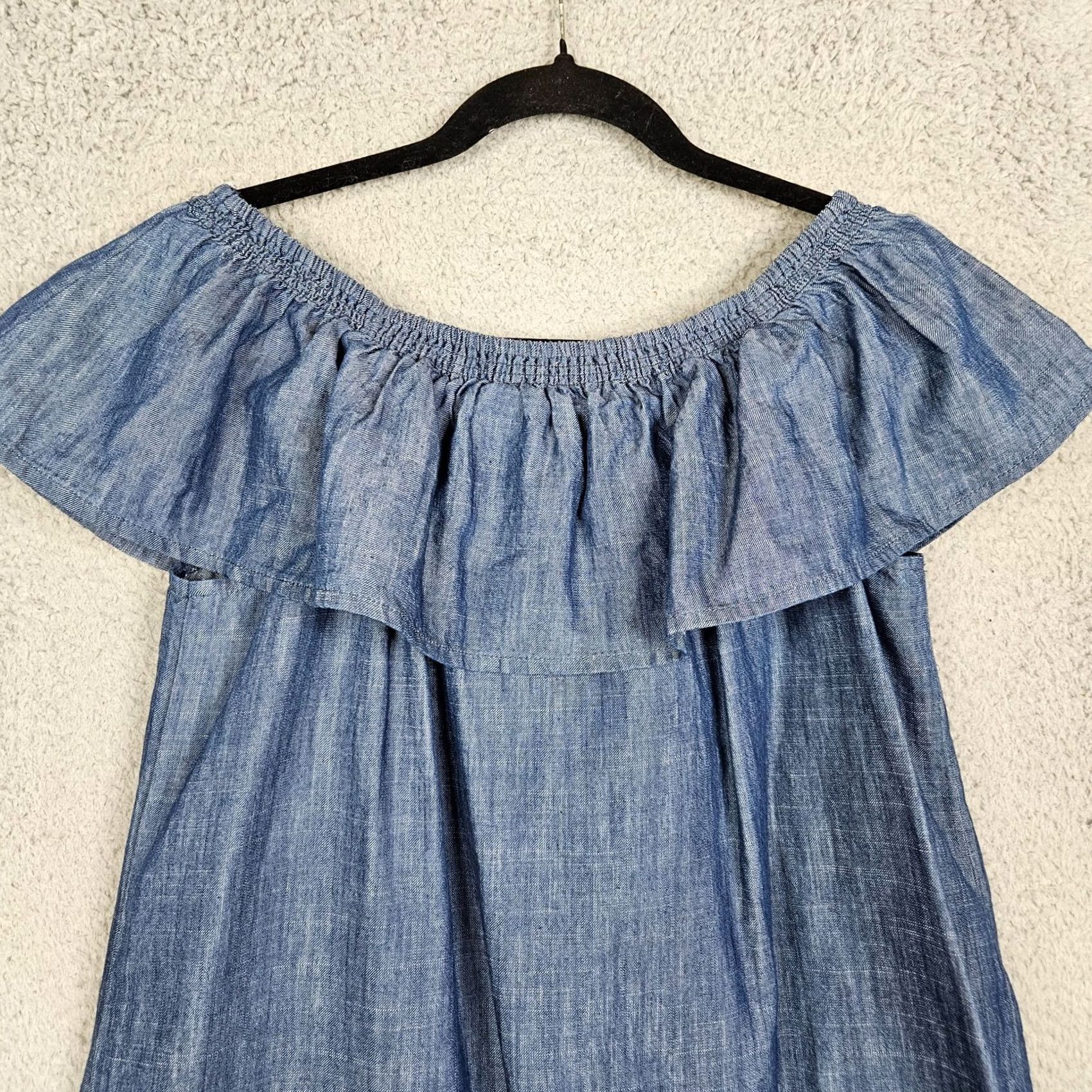 Joie Soft Joie Women's blue Off the Shoulder Ruffle Mini Dress L Size L / US 10 / IT 46 - 2 Thumbnail