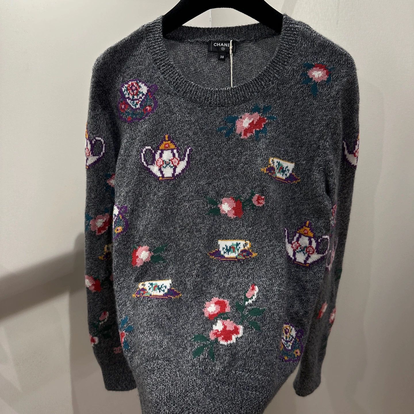 Chanel Chanel may802 24A Deep Gray Cashmere Tea Set Sweater 38 Size S / US 4 / IT 40 - 6 Thumbnail