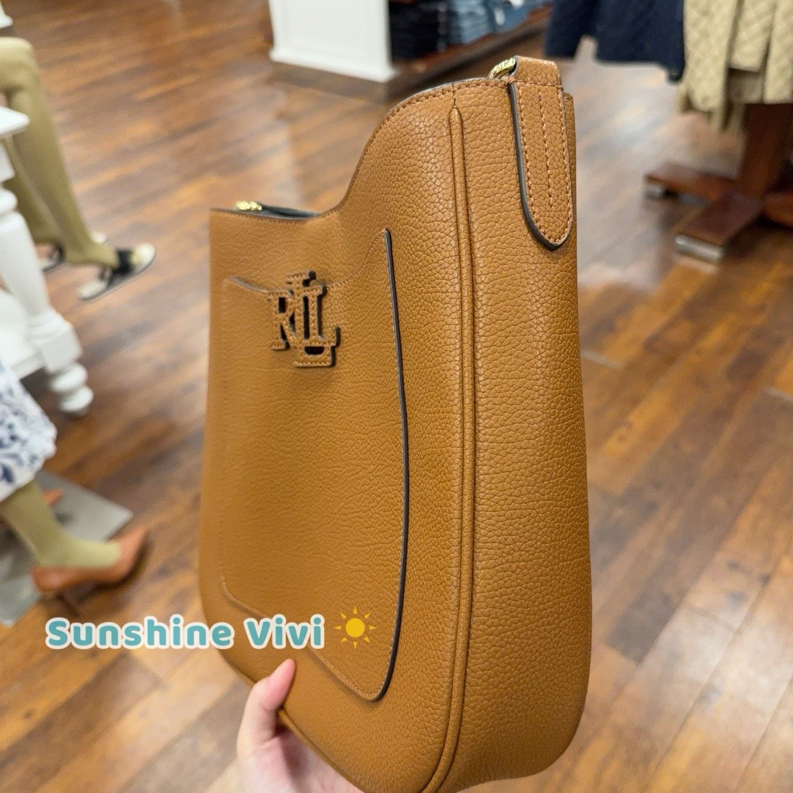 Polo Ralph Lauren NWT Lauren Ralph Lauren Cameryn Leather Small Crossbody Tan Size ONE SIZE - 2 Thumbnail