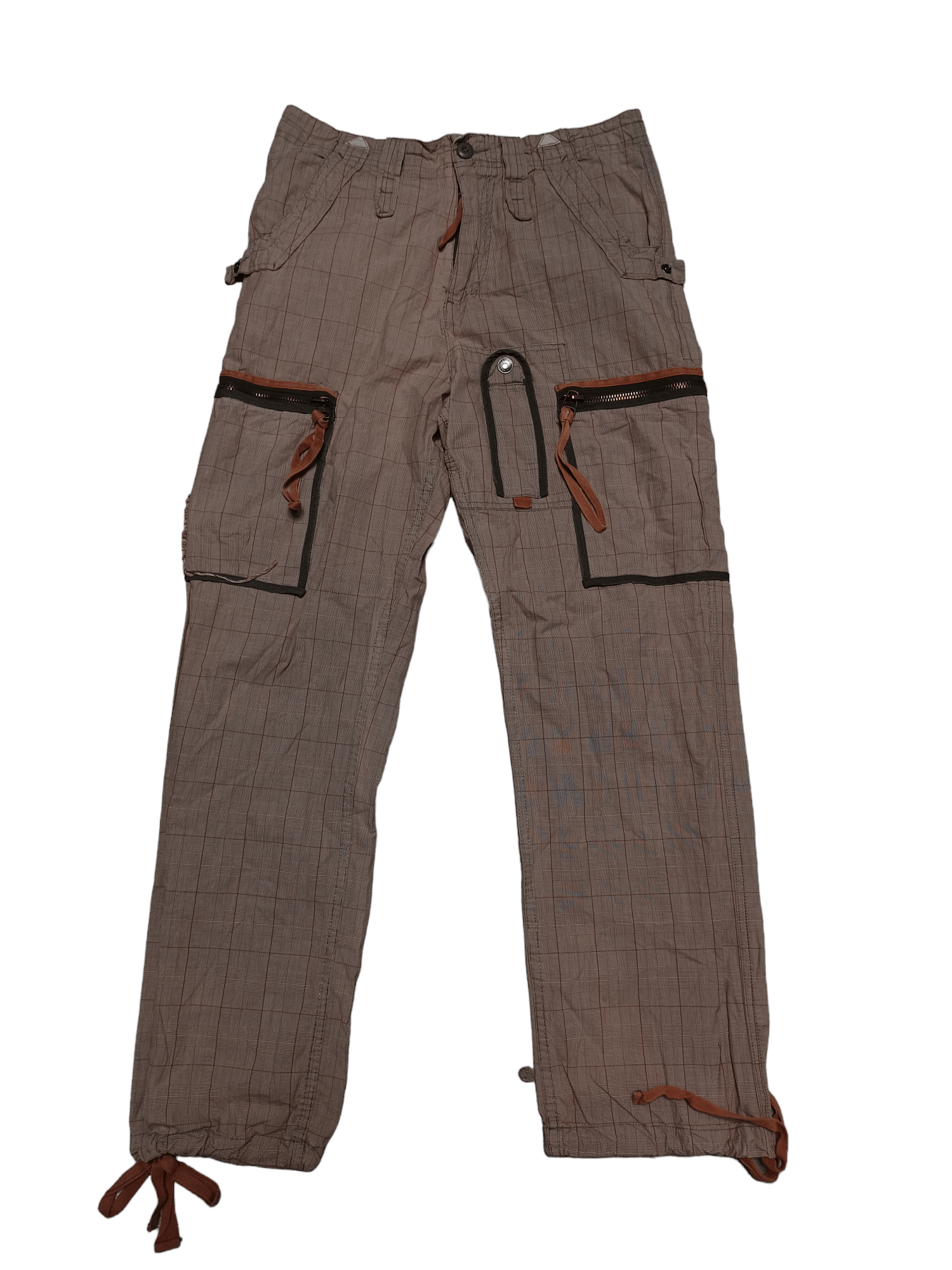 Japanese Brand FANTASTIC MULTIPOCKET CARGO LIGHT CHECKERED PANTS Y2K Size US 32 / EU 48 - 1 Thumbnail