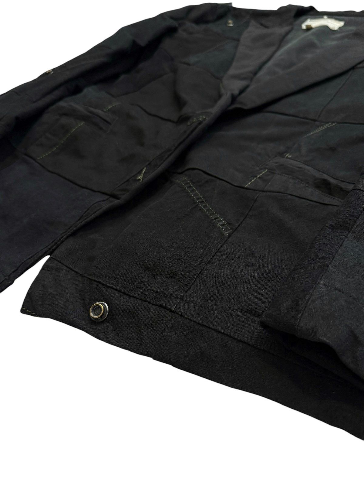 Greg Lauren Sz2 1/1 Black Workwear Tux Ollie Blazer Patchwork Jacket Size US M / EU 48-50 / 2 - 6 Thumbnail