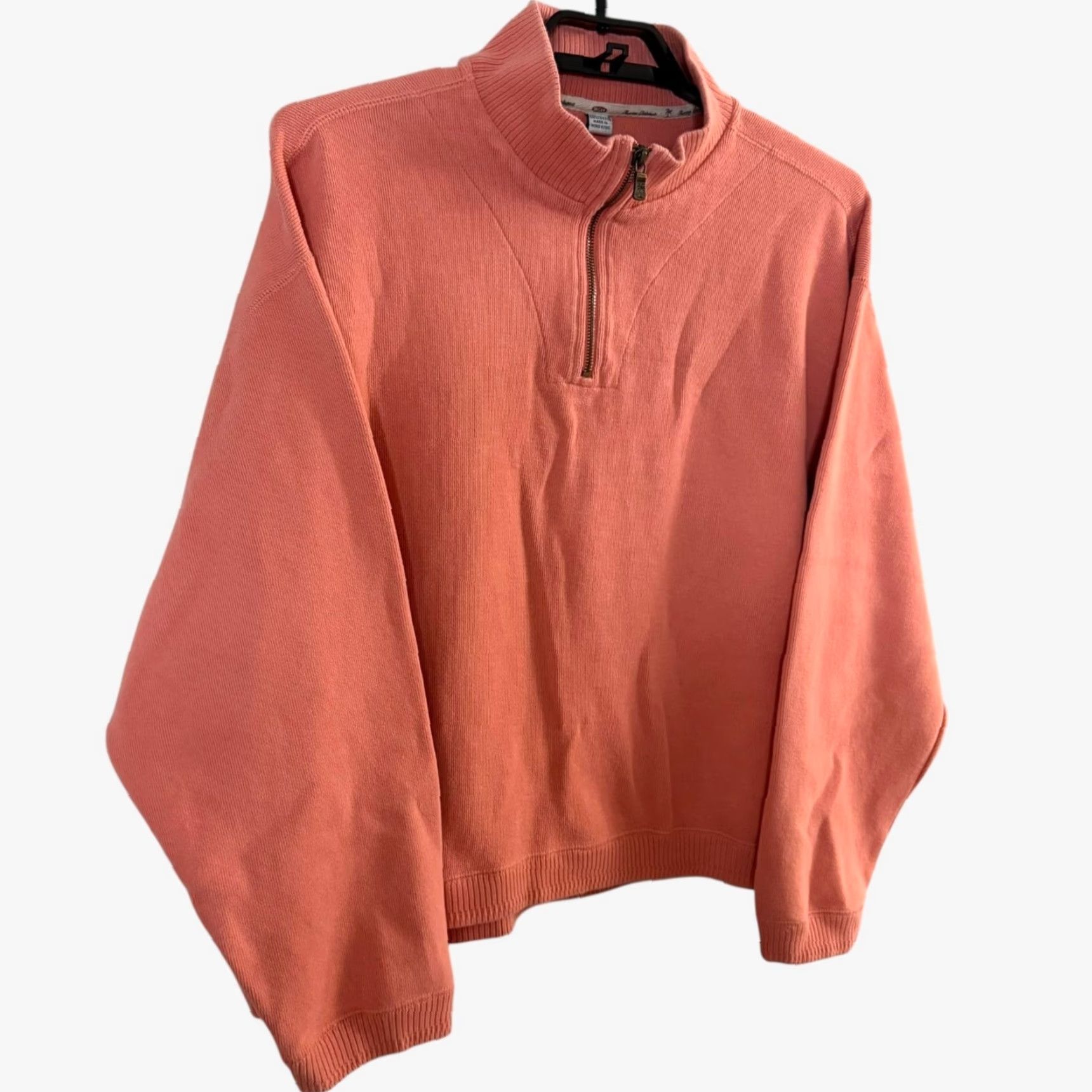 Tommy Bahama Tommy Bahama Sweater Women’s XL Orange 100% Cotton Knit Quarter-Zip Pullover Size XL / US 12-14 / IT 48-50 - 3 Thumbnail