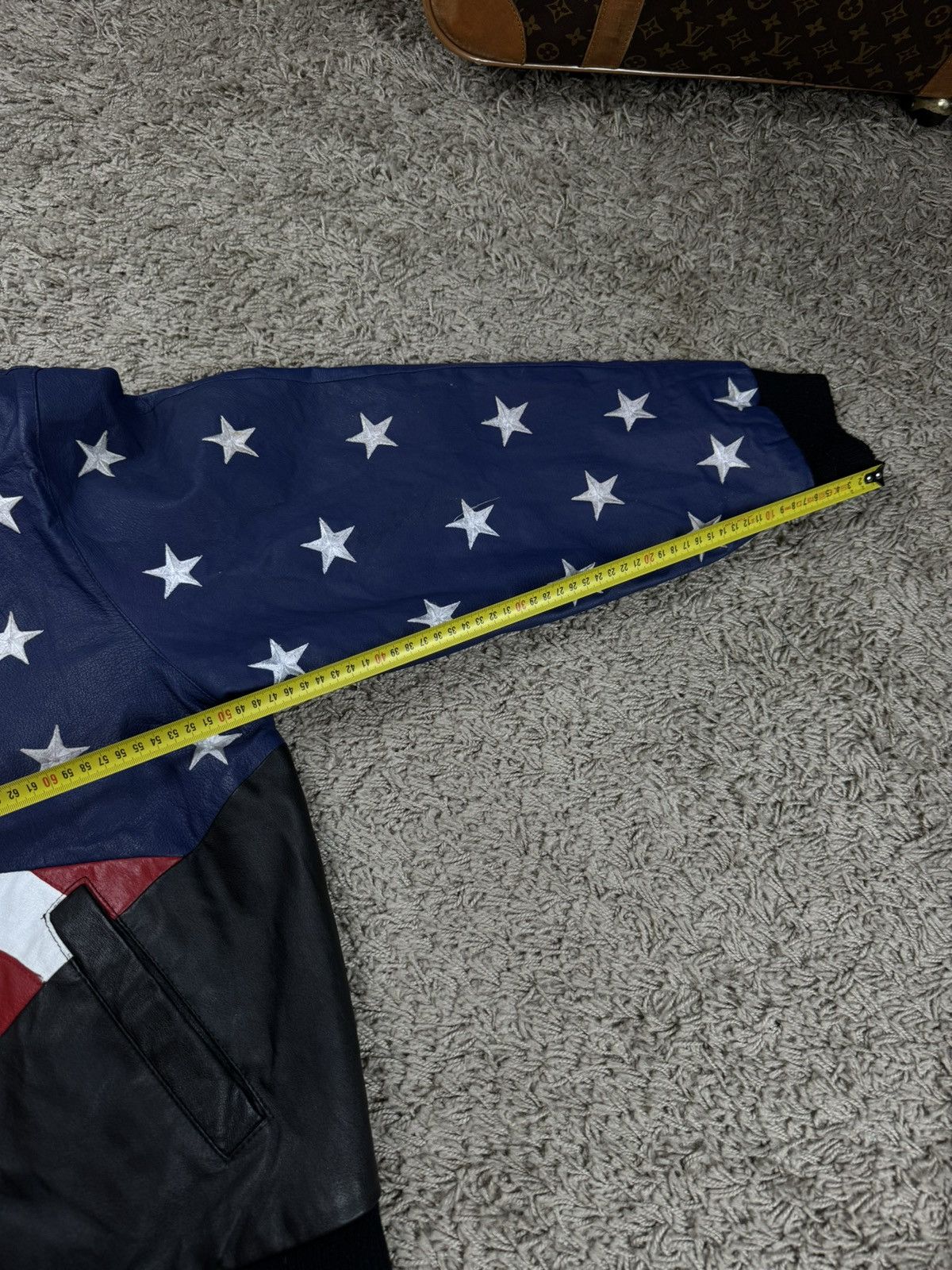 Vintage Vintage leather jacket American Flag Eagle 90s original item Size US L / EU 52-54 / 3 - 8 Thumbnail