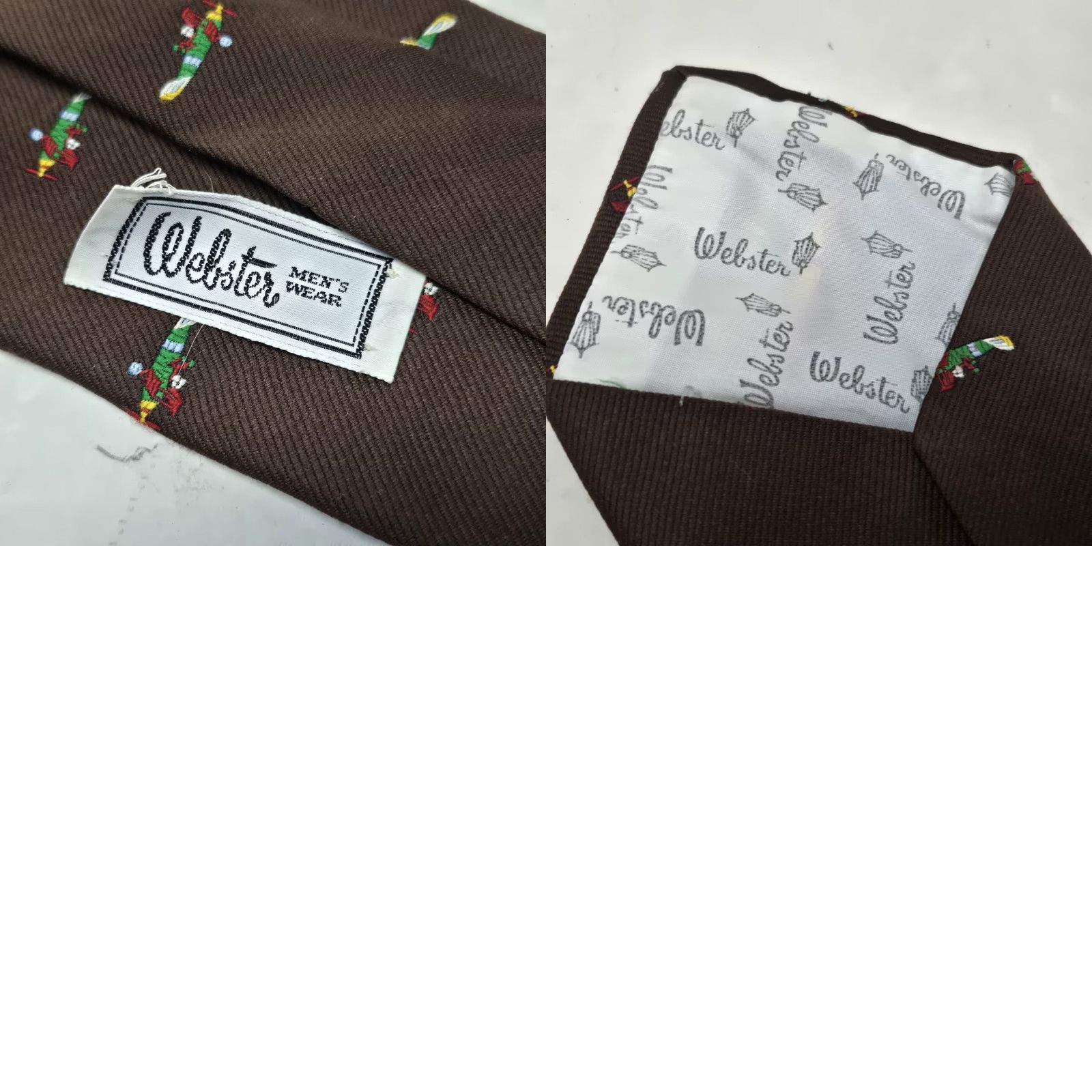 Vintage VINTAGE Webster Mens Wear Embroidered Planes Neck Tie Brown 1950s 54" MCM Mens Size ONE SIZE - 8 Thumbnail