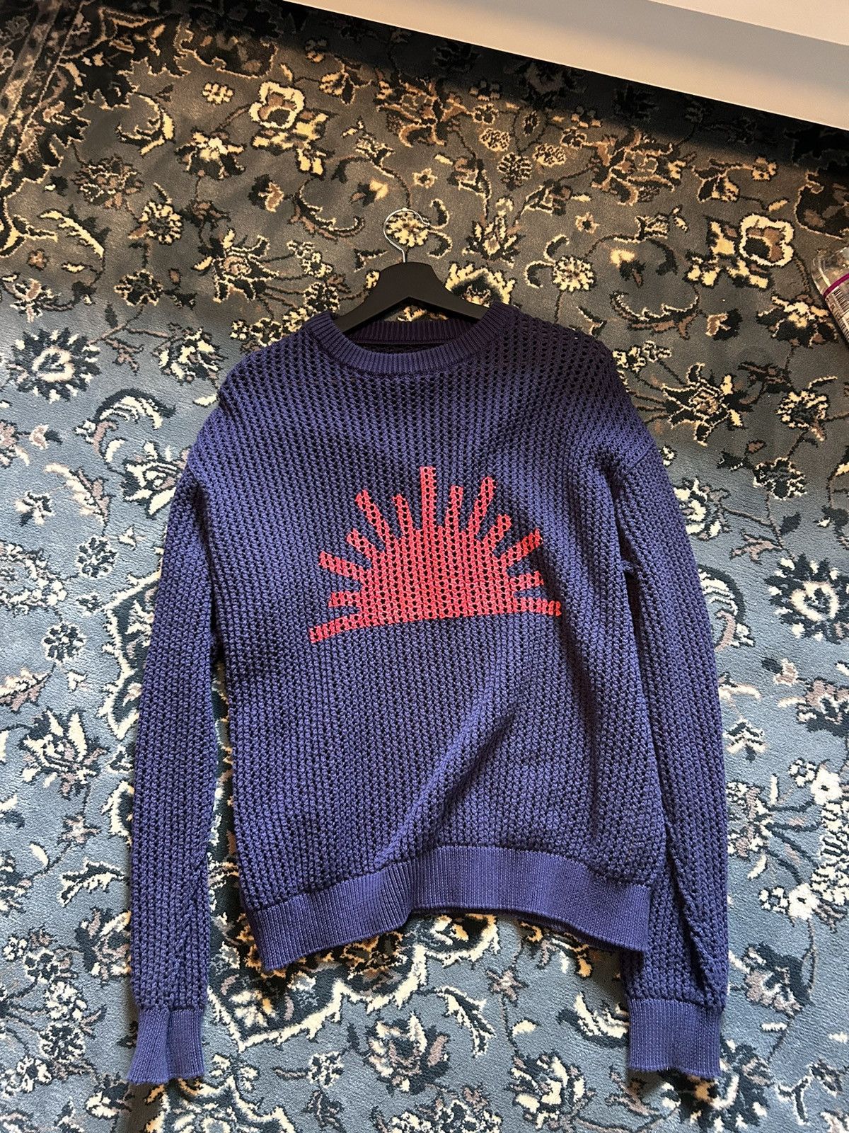 image of Mutimer Fisherman Knit Sweater in Blue, Men's (Size Medium)