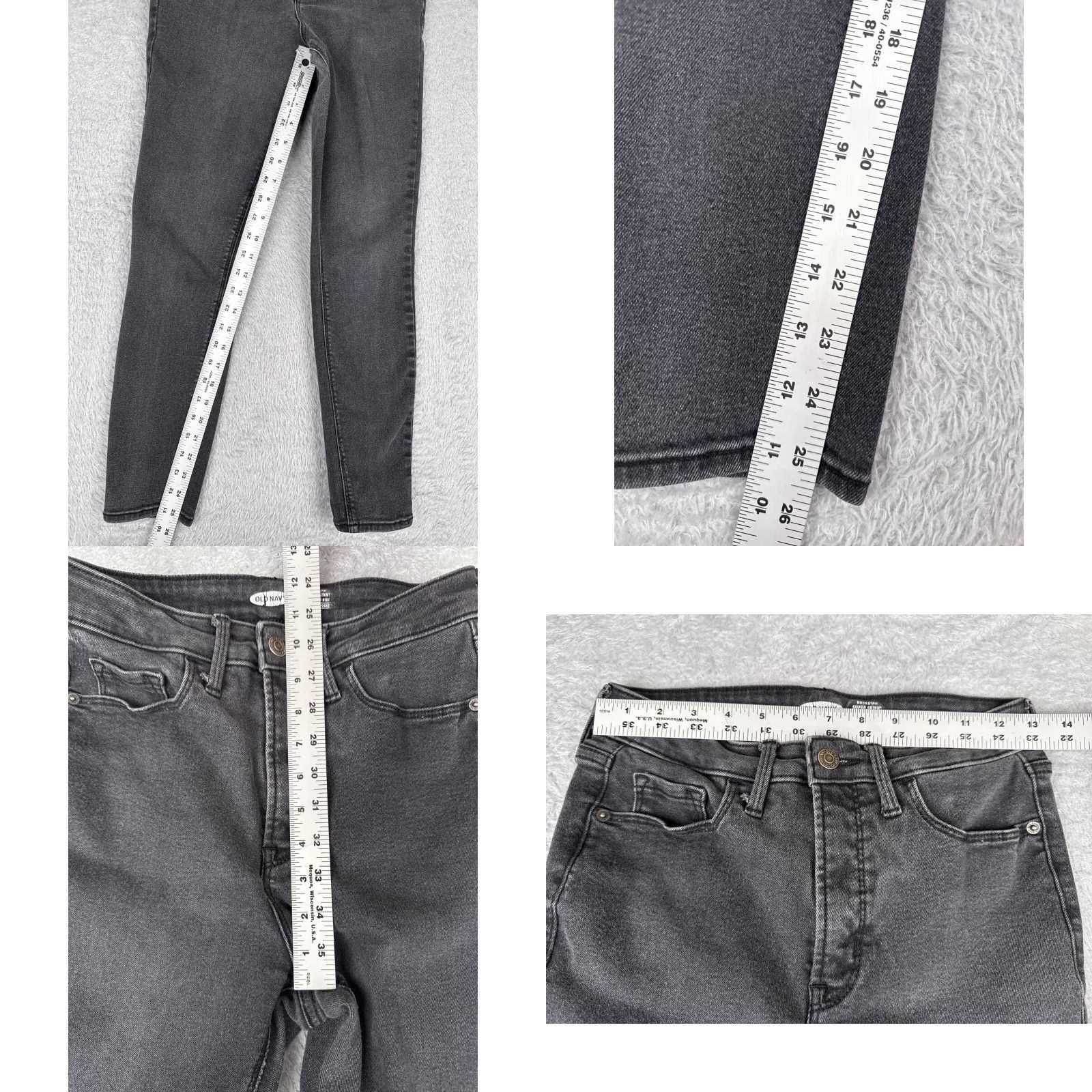 Old Navy VINTAGE Old Navy Jeans Womens 8 Gray Denim Super Skinny Rockstar Extra High Rise 26x26 Size 30" / US 8 / IT 44 - 8 Thumbnail