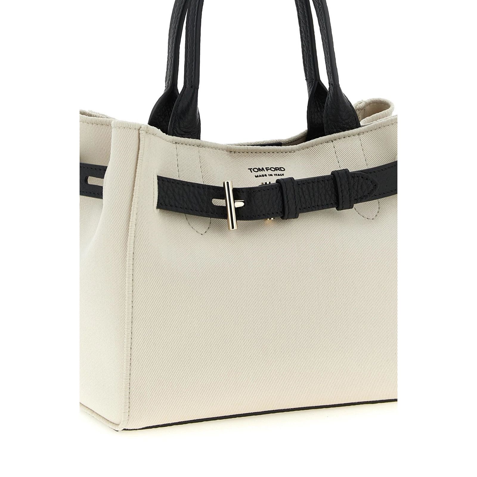 Tom Ford Tom Ford Audrey Small White Black Canvas Shopper Tote Bag Ne Size ONE SIZE - 3 Thumbnail