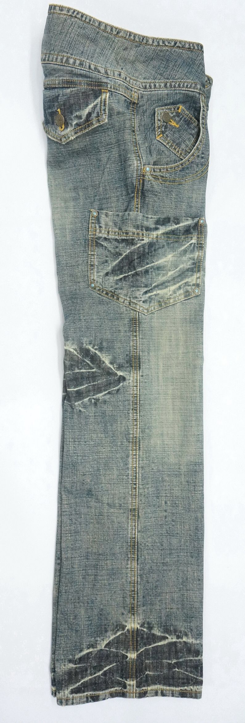 Japanese Brand Japan Wide Leg Multi Pocket Womens Jeans Size 27" / US 4 / IT 40 - 3 Thumbnail
