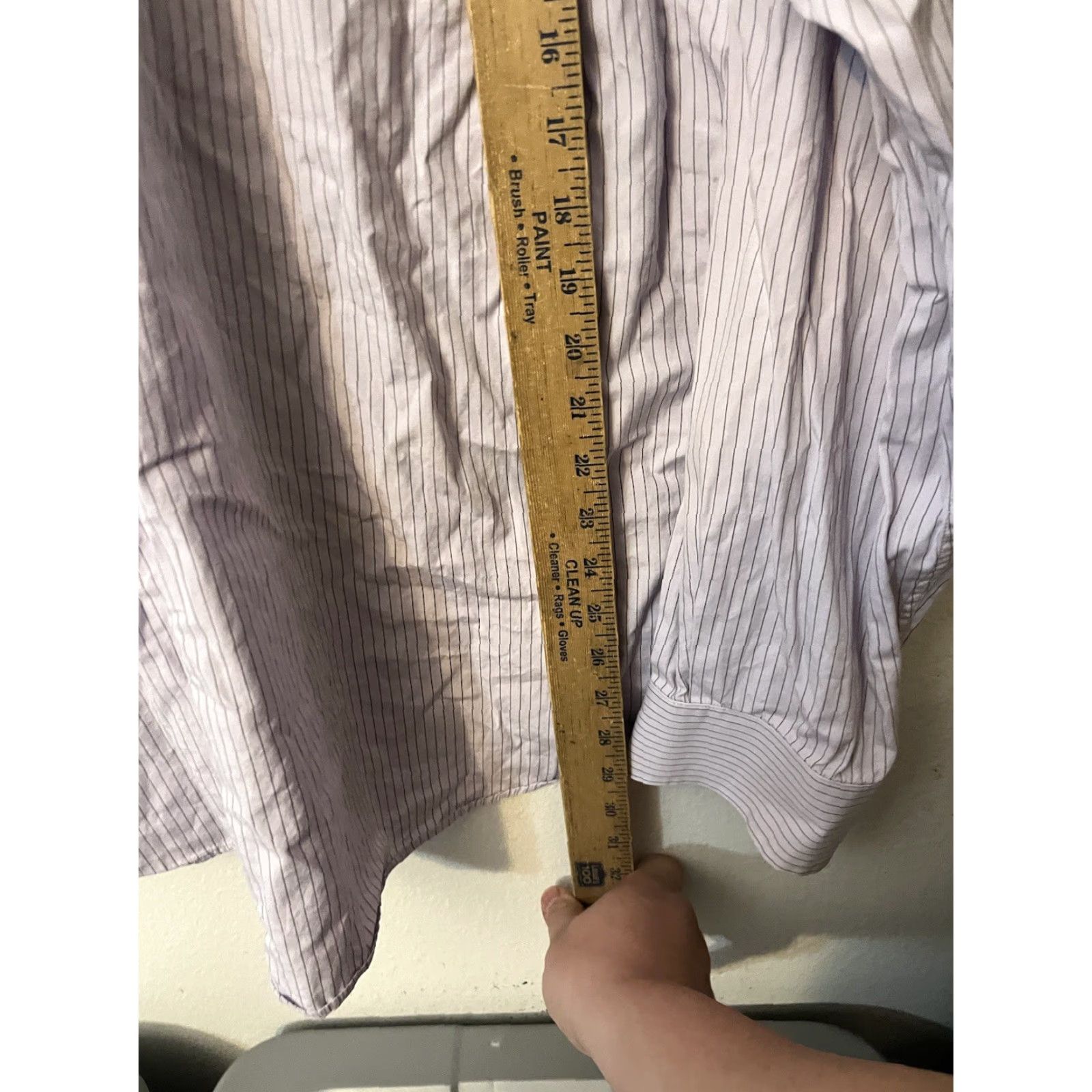 Express Express Shirt Dress Shirt XXL Men Purple Striped Modern Button Closure 100% Cotton Size 48R - 4 Thumbnail