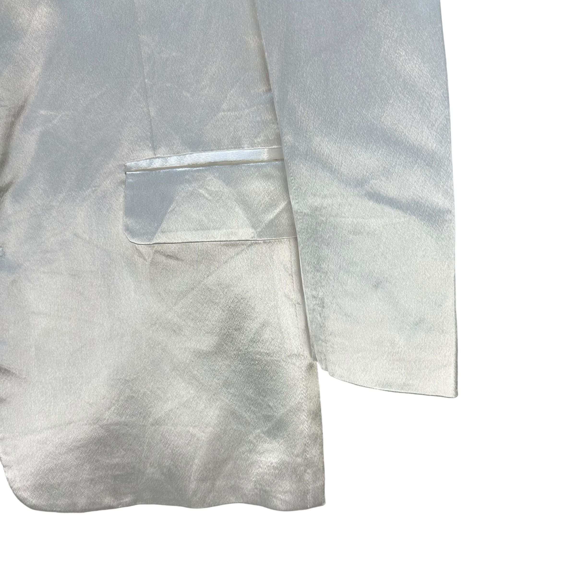Japanese Brand HARAJUKU ZENMALL Shiny White Blazer Suit Jacket #A44-1006 Size 40R - 5 Thumbnail