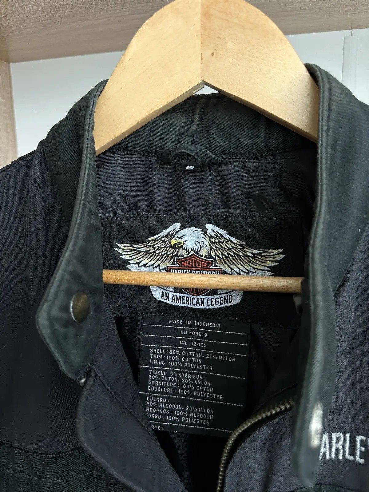 Harley Davidson × Vintage Vintage Harley-Davidson Big Logo Moto Black Jacket Size US S / EU 44-46 / 1 - 8 Thumbnail