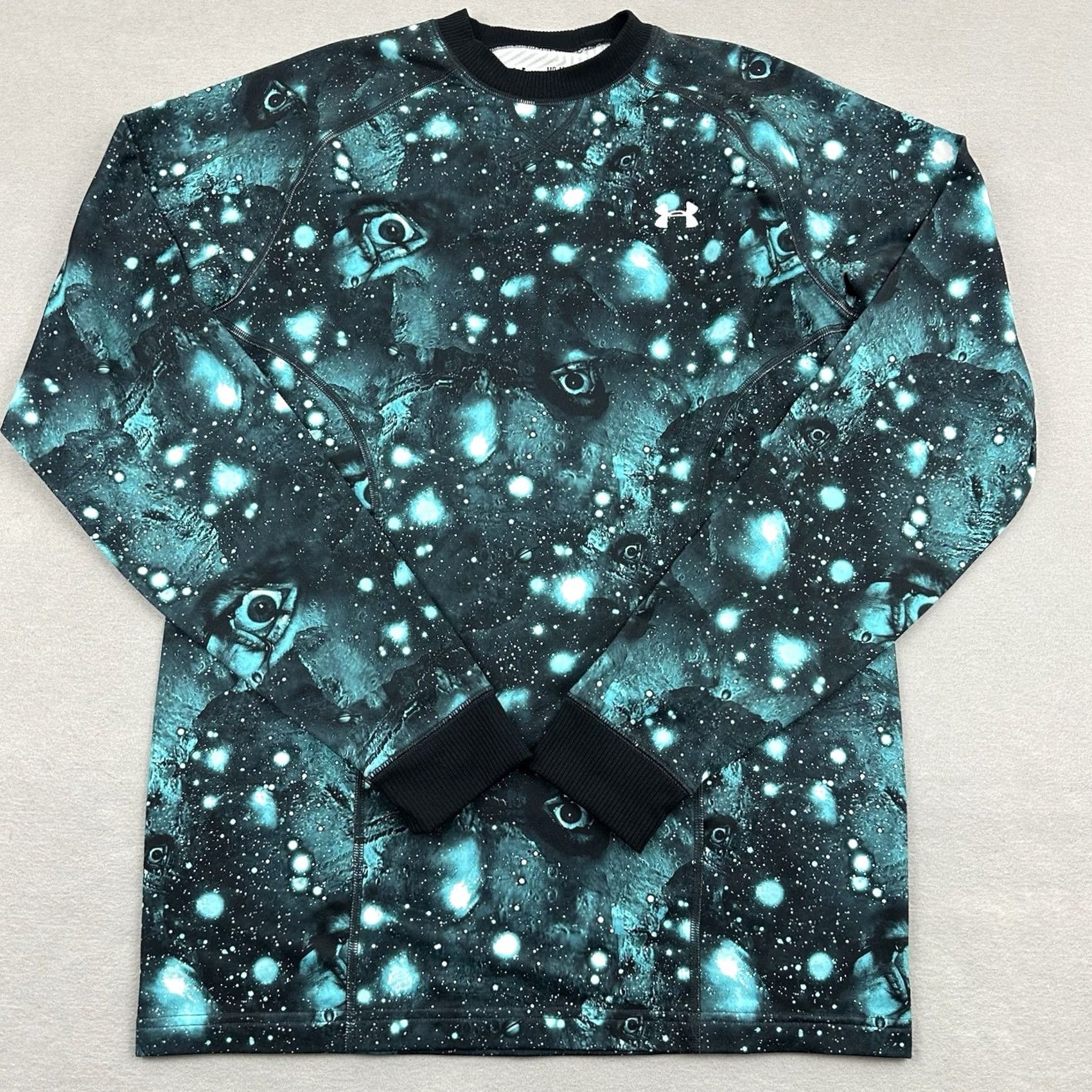 Under Armour Under Armour Shirt Men Medium Blue Eyes Galaxy AOP Coldgear Fitted Crewneck M Size US M / EU 48-50 / 2 - 2 Thumbnail