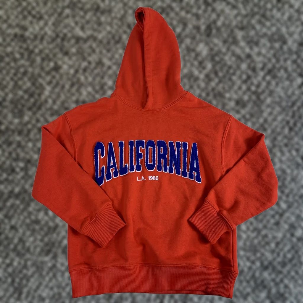 Zara Zara Hoodie California Long Sleeve Pullover Casual Women Size 9 Orange 100% Cotton Fleece Regular Sweatshirt PullOver solid Outdoor Sports Womens Size M / US 6-8 / IT 42-44 - 1 Thumbnail