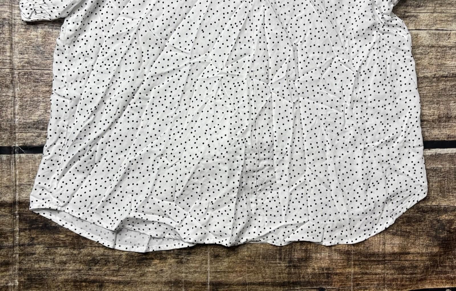 Harve Benard Harve Benard Top Womens Large Rayon White Black Dots Tie Size L / US 10 / IT 46 - 7 Thumbnail