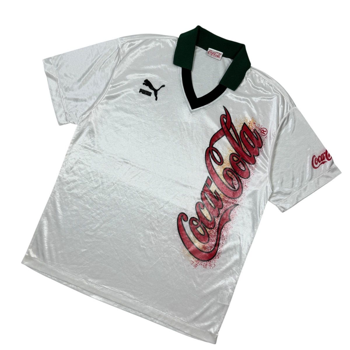 Coca Cola × Puma × Vintage 💥Vintage 90s Puma x Coca-Cola V-Neck Jersey Size US M / EU 48-50 / 2 - 2 Thumbnail