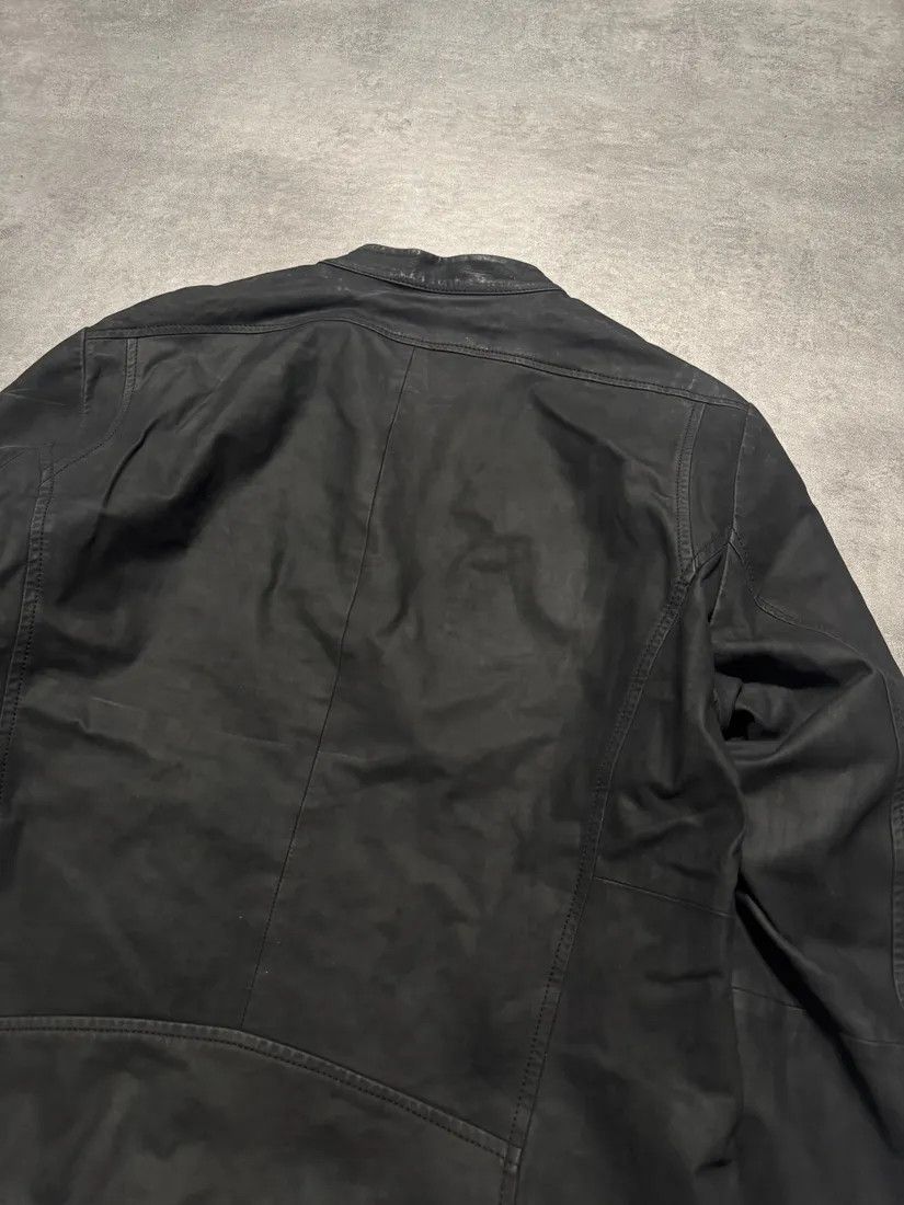 Emporio Armani × Vintage SS2014 Emprio Armani Elevated Black Leather Jacket Size US L / EU 52-54 / 3 - 6 Thumbnail