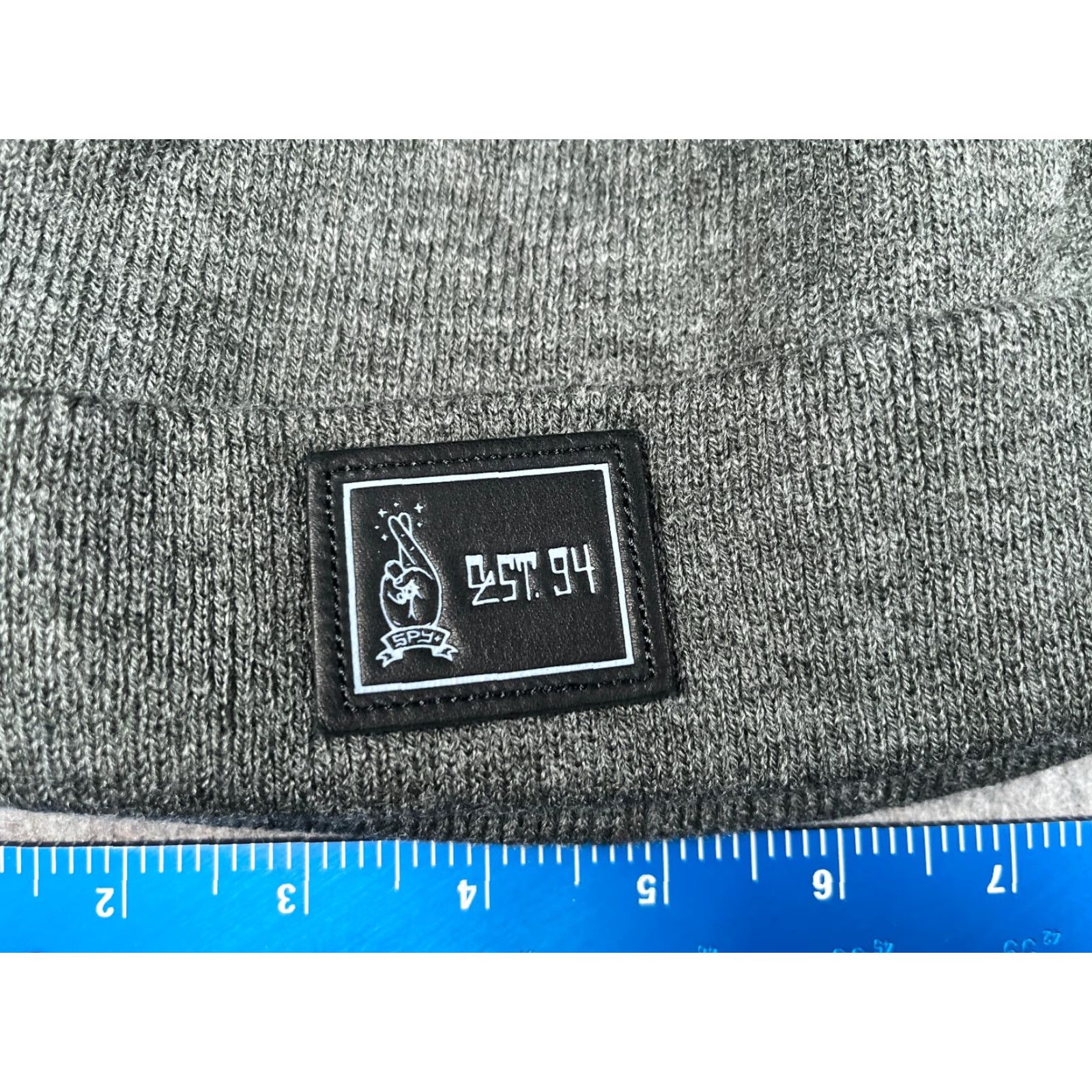 Vintage Spy+ Beanie Adult One Size Gray Knit Hat/Cap Wool Acrylic Polypropylene Blend Est 94 Ski Outdoor Men Style Beanie Summer Fall Winter 90s? Size ONE SIZE - 2 Thumbnail