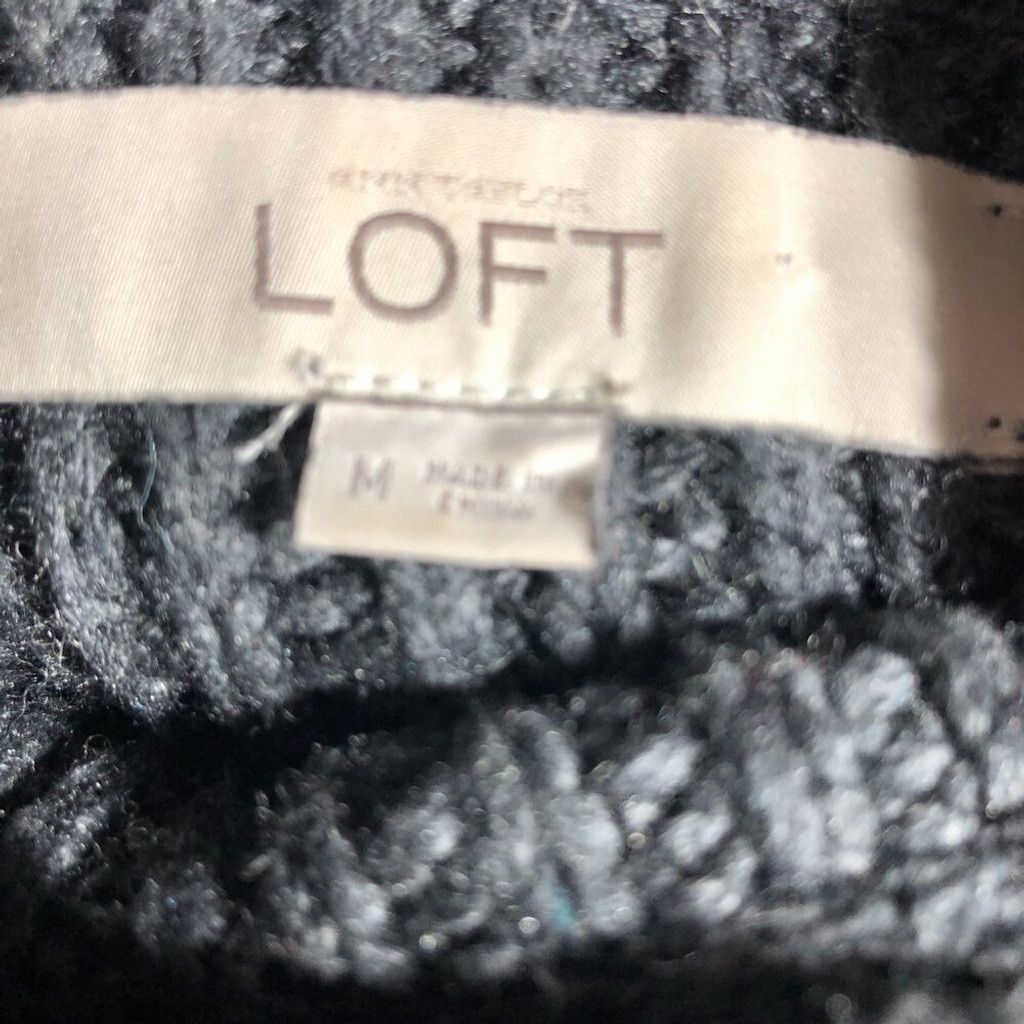 Loft Loft cotton asymmetrical sweater mock neck gray cable knit M Size L / US 10 / IT 46 - 7 Thumbnail
