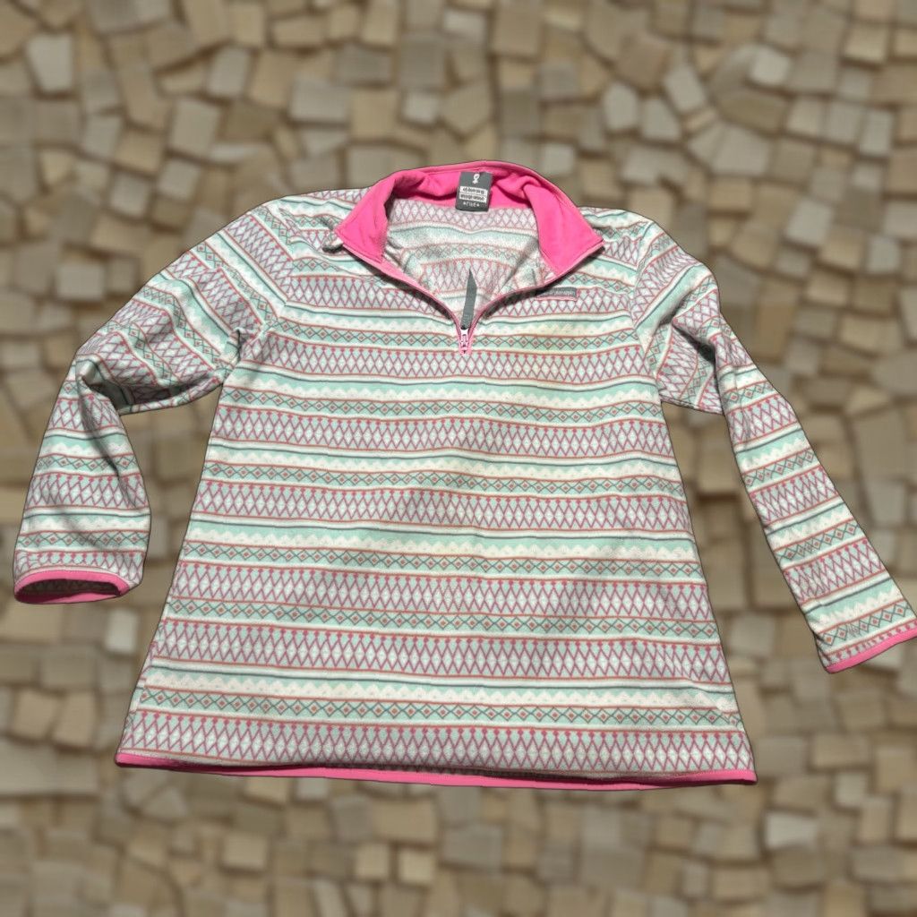 Vintage Love & Pineapples Sweater Women's XL Pink Quarter Zipper Knit Pullover Size XL / US 12-14 / IT 48-50 - 1 Thumbnail