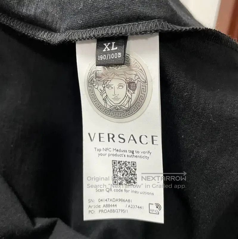 Versace Versace Black Cotton XL Men's T-Shirt . Size US XL / EU 56 / 4 - 6 Thumbnail