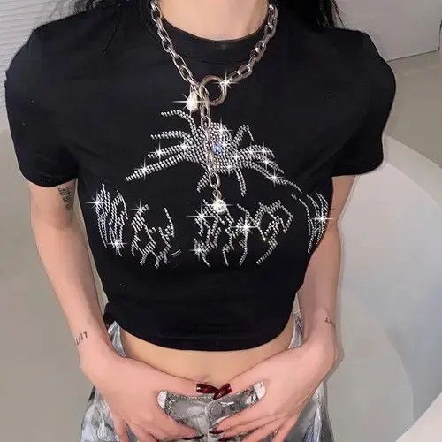 Japanese Brand × Vintage Crop Tops Black Y2k Streetwear Sexy Short Size L / US 10 / IT 46 - 1 Thumbnail