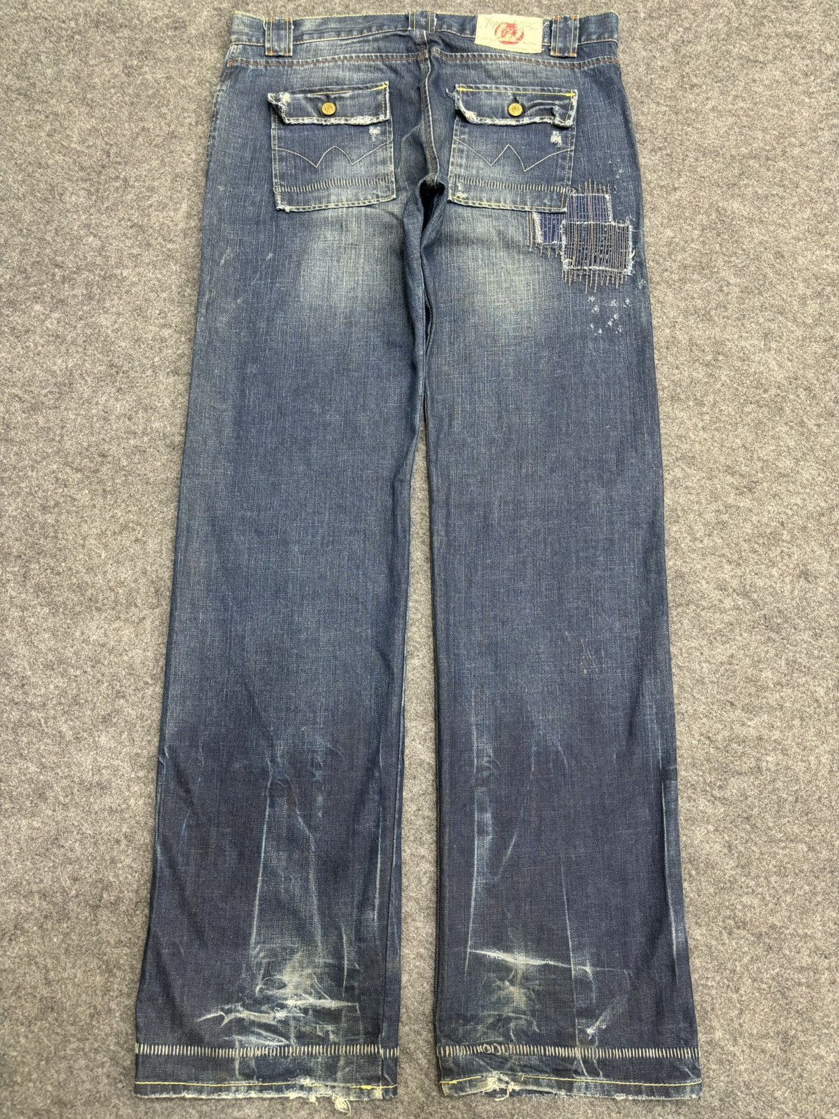 Japanese Brand 💥Patchwork💥Sick 90s Japan Rags Patchwork Recons Denim F470 Size US 36 / EU 52 - 10 Thumbnail