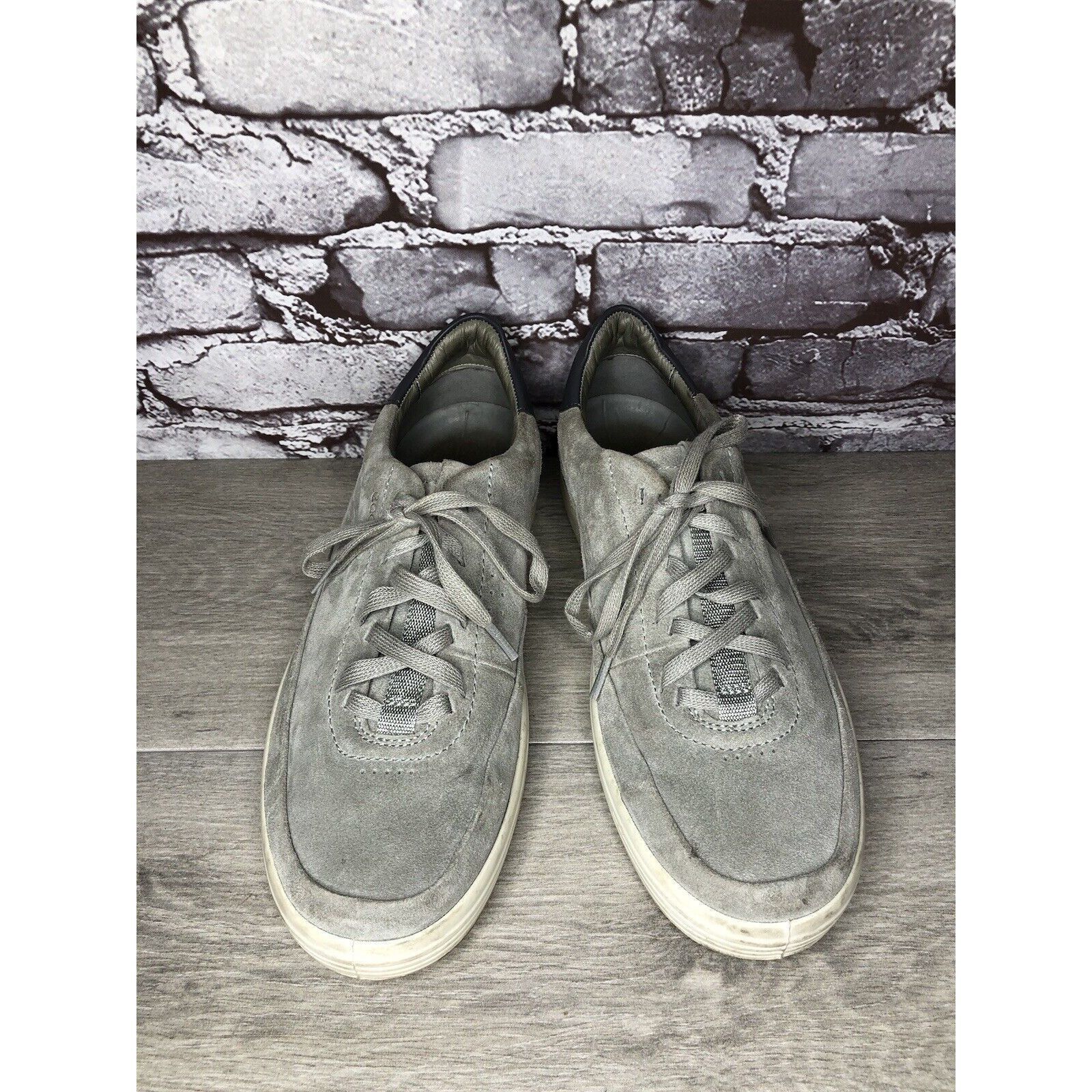 Ecco ECCO Grey Suede Leather Lace Up Comfort Casual Sneakers Shoe Size US 10 / EU 43 - 6 Thumbnail