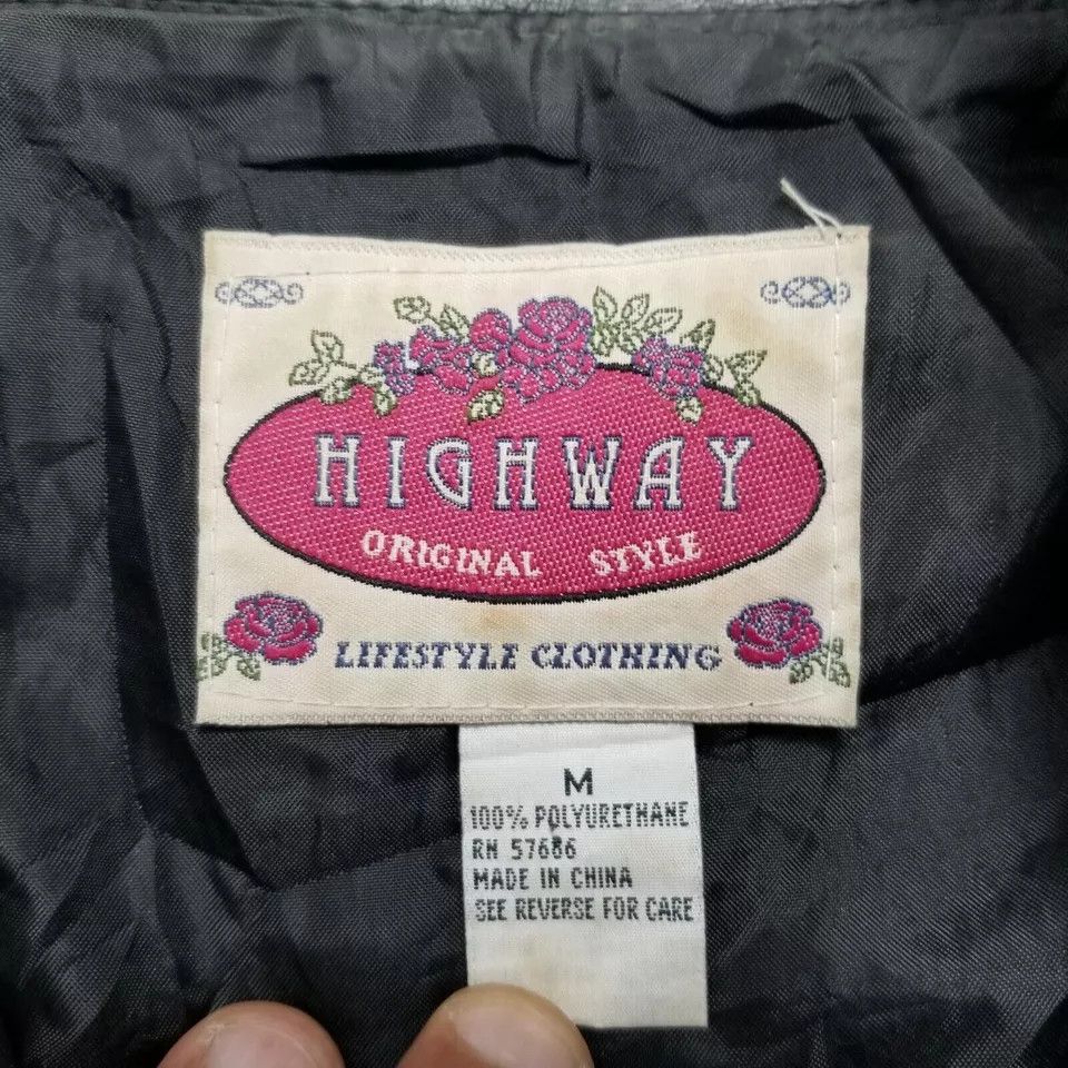 Other Highway Jacket Womens Medium Black Snap Pockets Faux Leather Size M / US 6-8 / IT 42-44 - 3 Thumbnail
