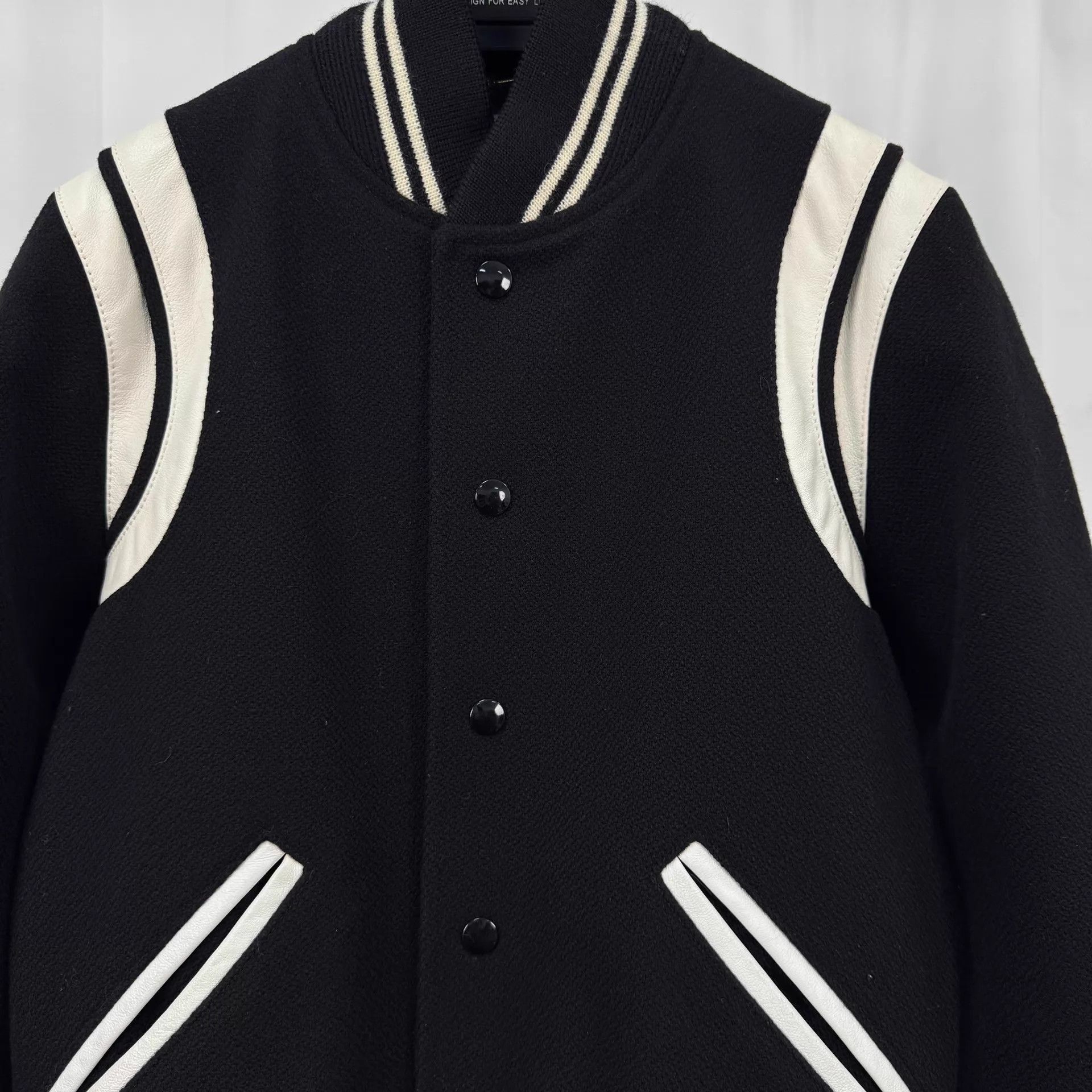 Saint Laurent Paris Saint Laurent B&W Wool Baseball Jkt F36 98N 11k Size XS / US 0-2 / IT 36-38 - 3 Thumbnail