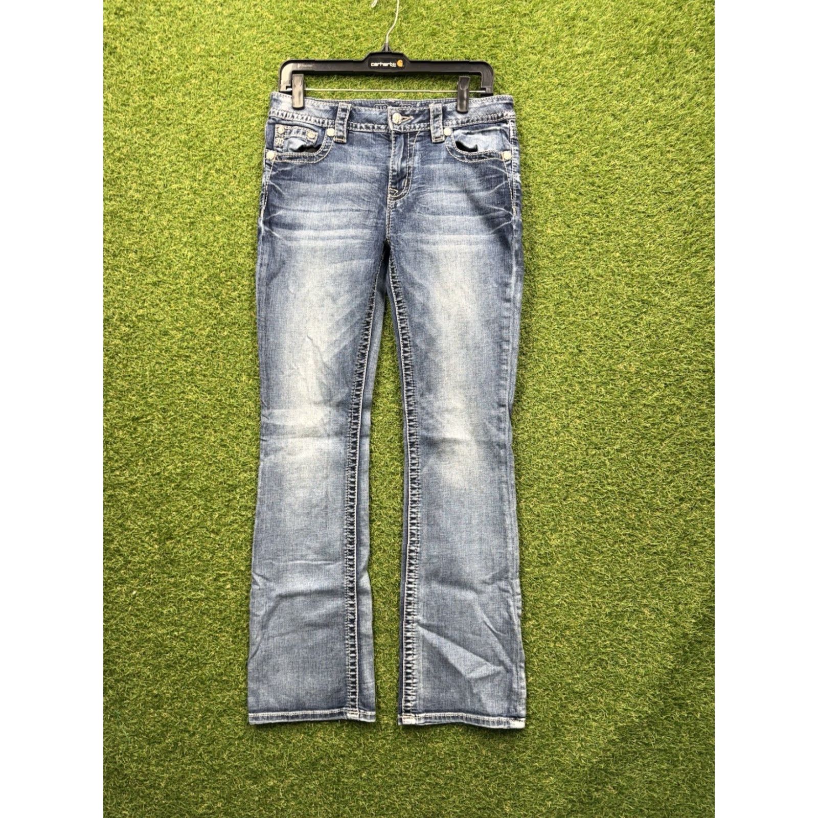 Miss Me Miss Me Jeans Womens 29 Bootscut Jeans Blues Cowgirl Rock Southwestern Buckle Bke 2000s Y2K Vintage No Size 29" - 2 Thumbnail