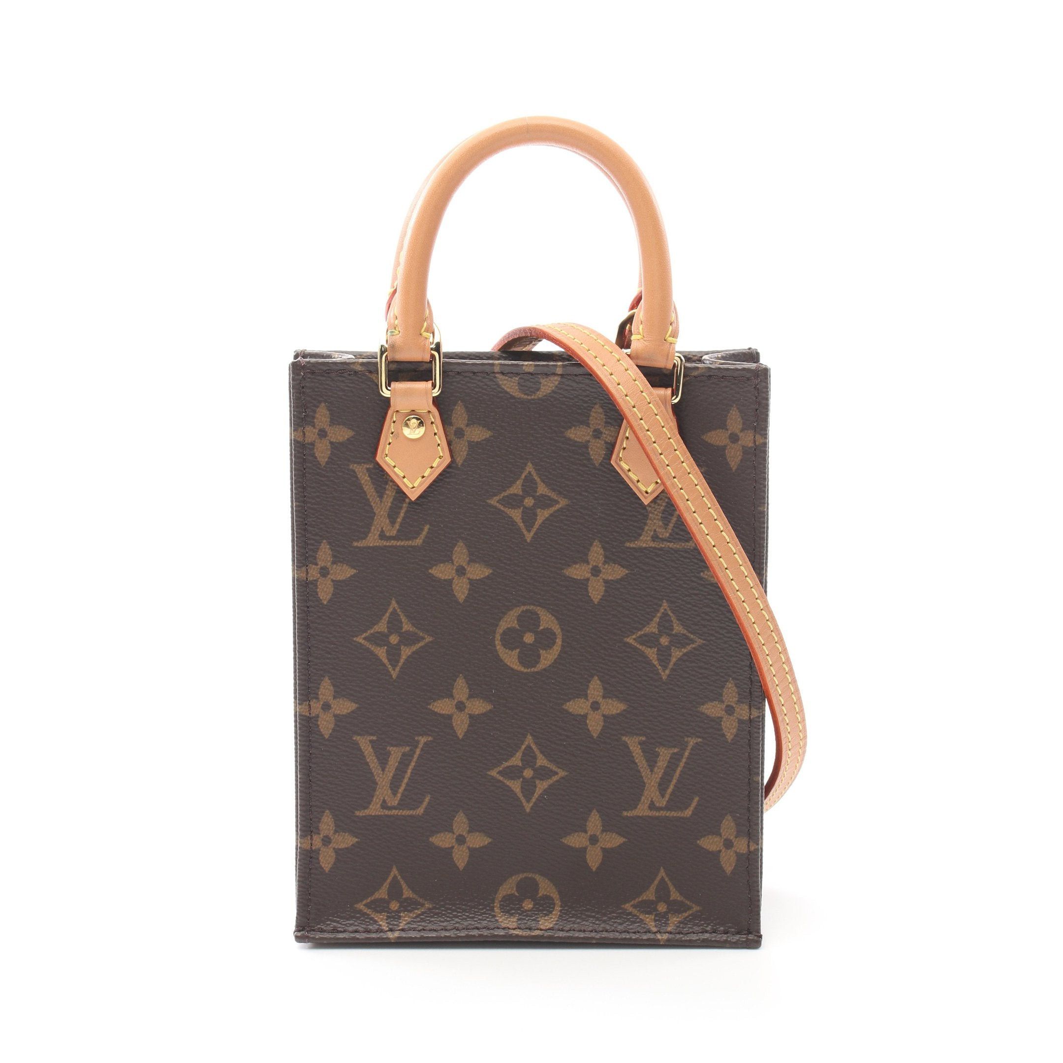 Louis Vuitton Louis Vuitton Petite Sac Plat Monogram Handbag Leather Brown Size ONE SIZE - 1 Thumbnail