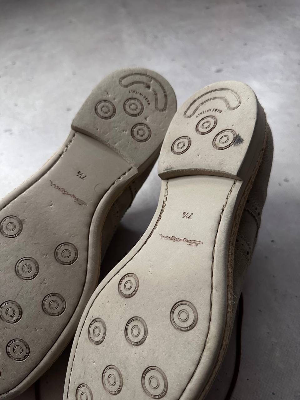 Santoni Santoni Suede Brogue Shoes Light Grey Size 7.5 Made in Italy Size US 8.5 / EU 41-42 - 6 Thumbnail