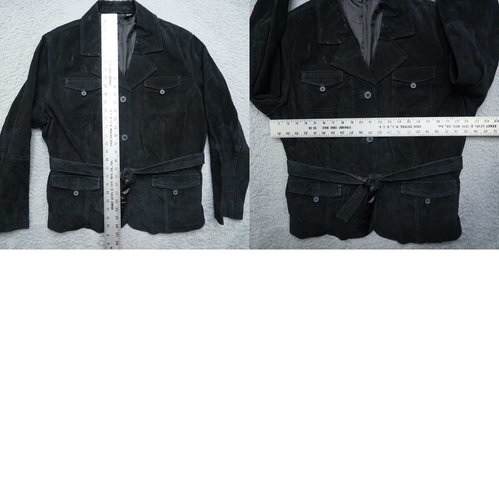 Vintage Relativity Leather Jacket Womens 2X Black Belted Western Button - Coat - Jacket - Women - 2X - Black - Belted Western Style Size XXL / US 16-18 / IT 52-54 - 8 Thumbnail